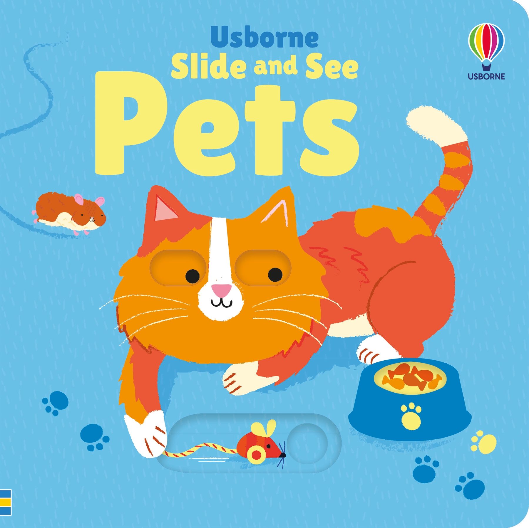 Coperta cărții „Slide and See Pets”, reprezentativă pentru colecția Slide and See Books
