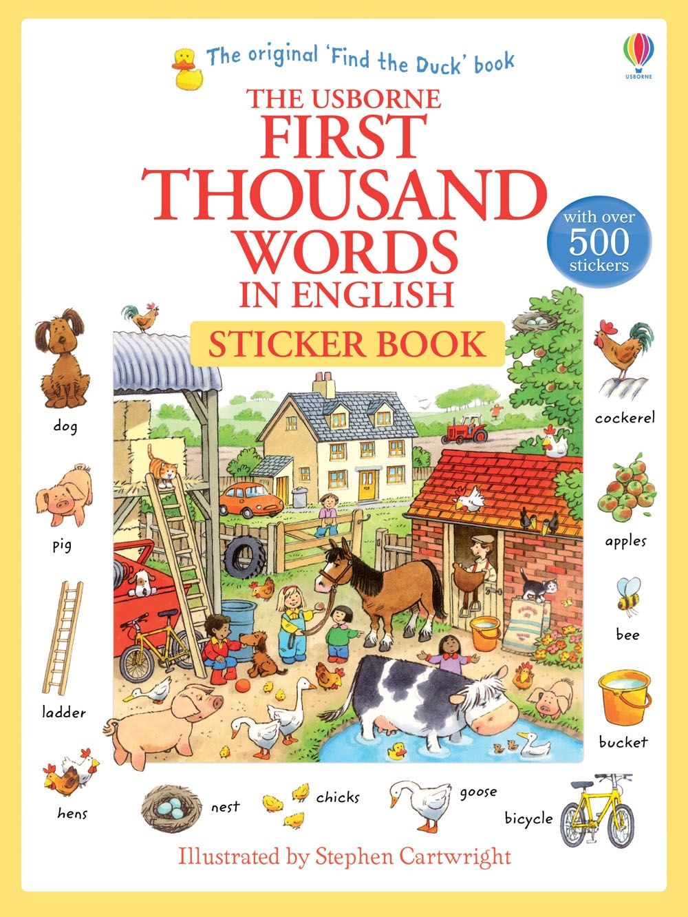 Coperta cărții „First Thousand Words in English Sticker Book”, reprezentativă pentru colecția First Thousand Words Sticker…