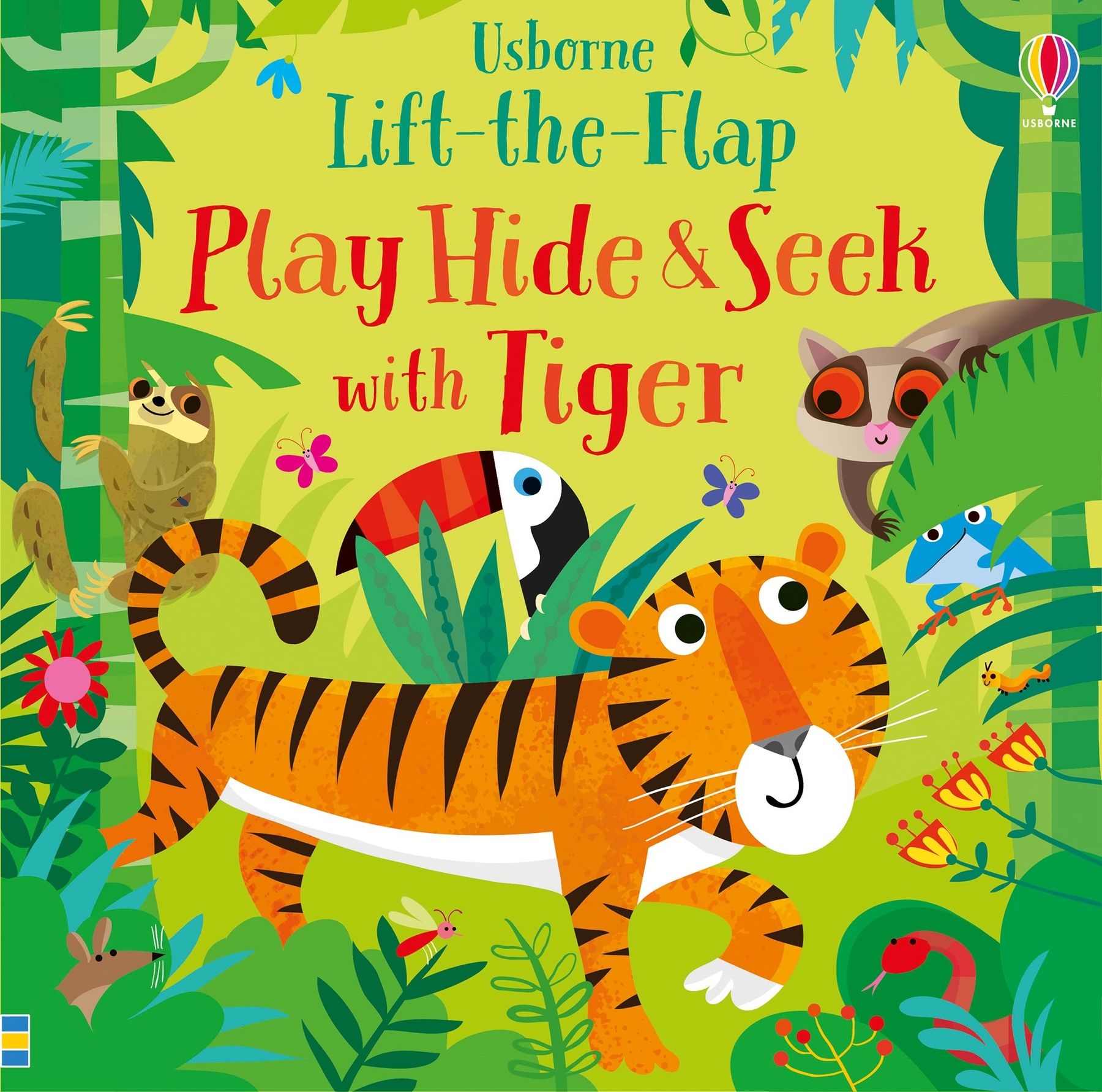 Coperta cărții „Play Hide and Seek with Tiger”, reprezentativă pentru colecția Play Hide and Seek