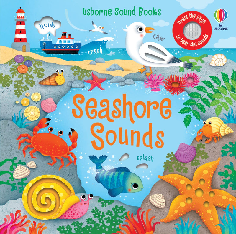 Coperta cărții „Seashore Sounds”, reprezentativă pentru colecția Cărți vacanță de vară