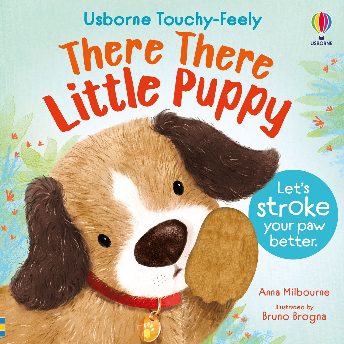 Coperta cărții „There There Little Puppy”, reprezentativă pentru colecția Usborne Touchy Feely Books