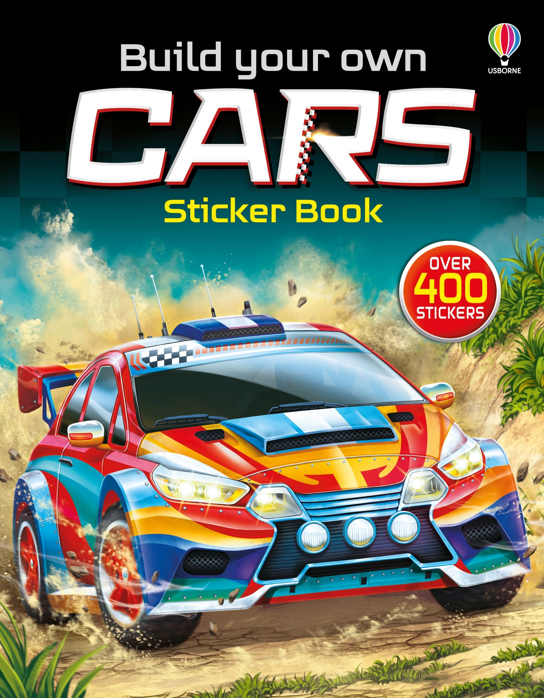 Coperta cărții „Build your own Cars Sticker book”, reprezentativă pentru colecția Build Your Own Sticker Book