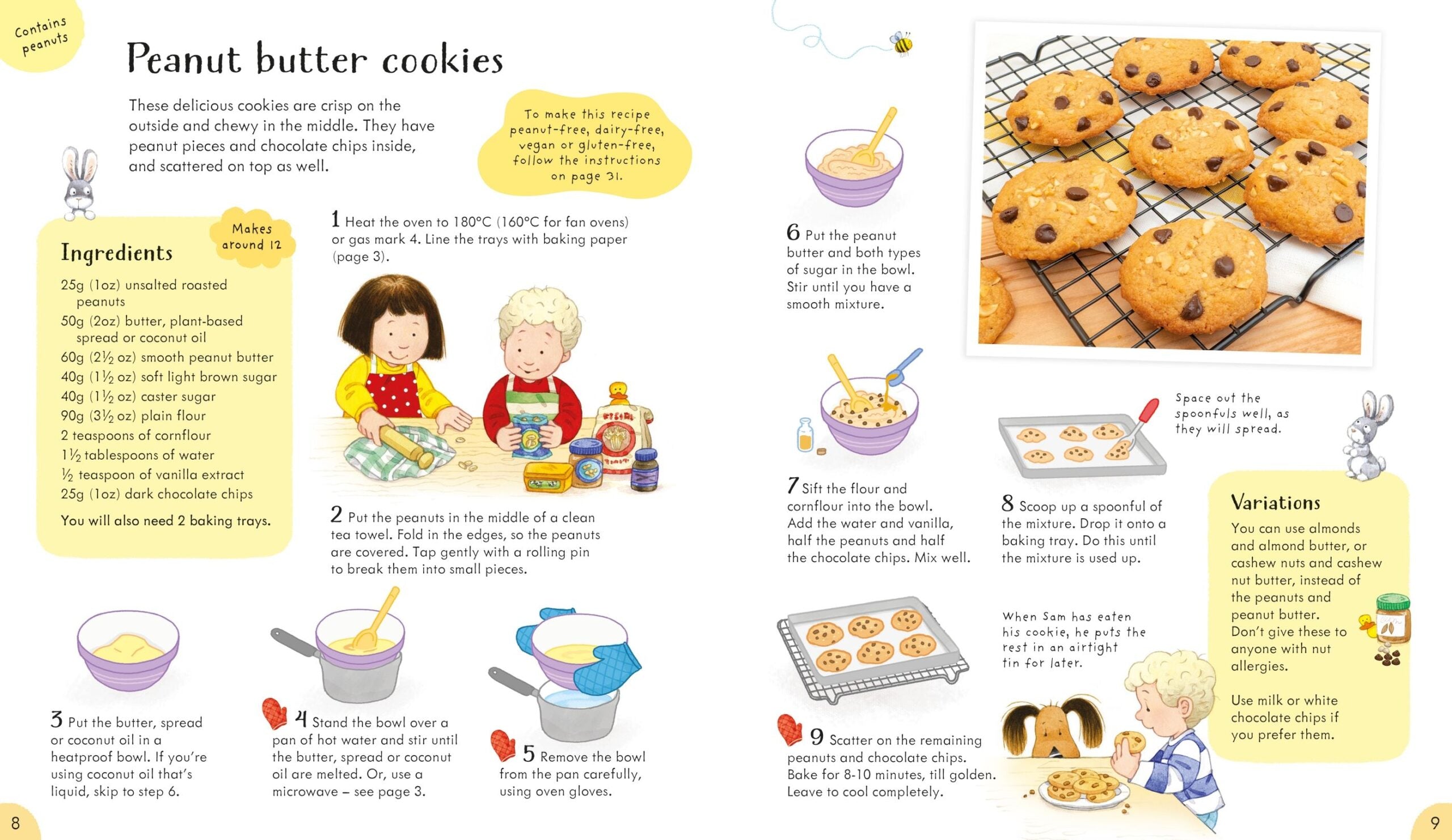 Usborne – Poppy and Sam's Baking Book – Carte pentru copii 3+ ani – carte pentru copii Usborne, detalii conținut