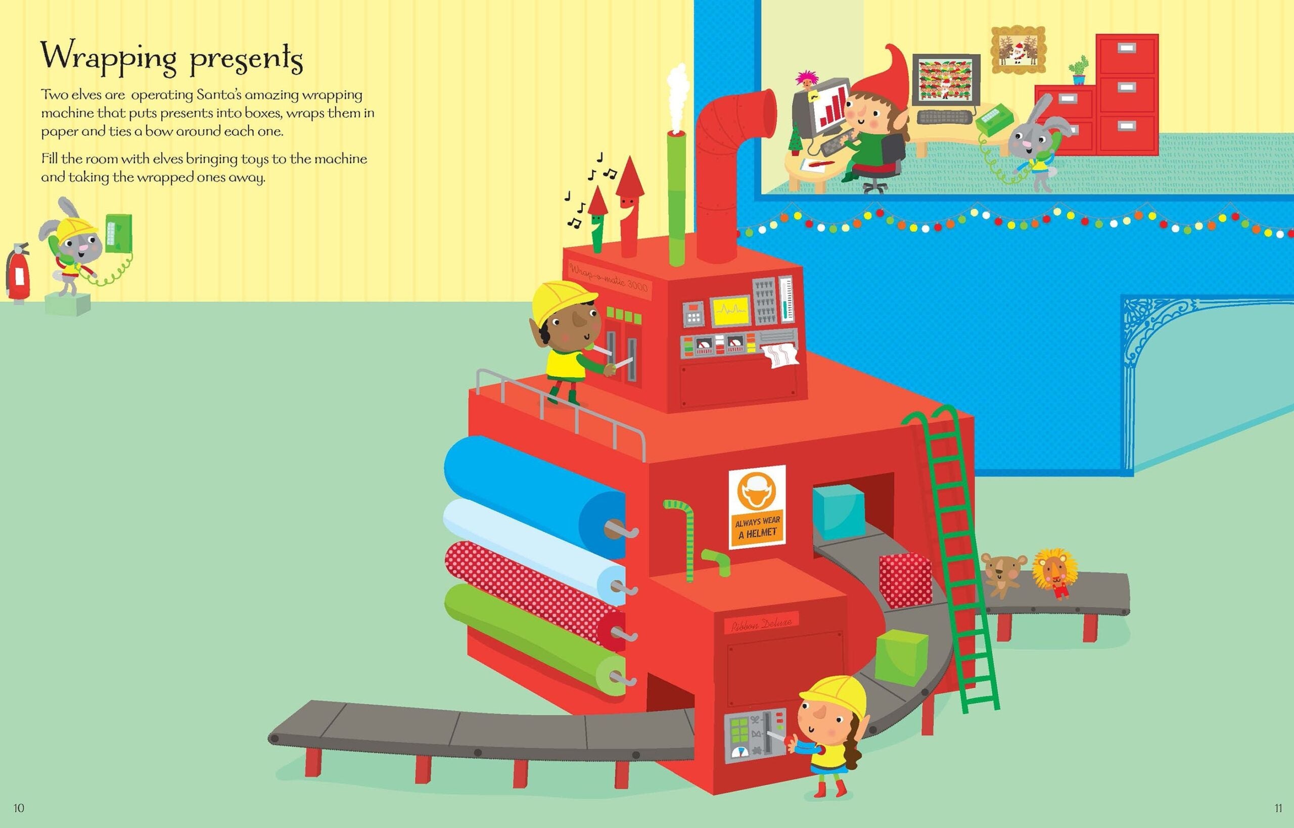 Usborne – Santa's Elves Sticker Book – Carte cu stickere pentru copii 5+ ani – carte pentru copii Usborne, detalii conținut cu abțibilduri