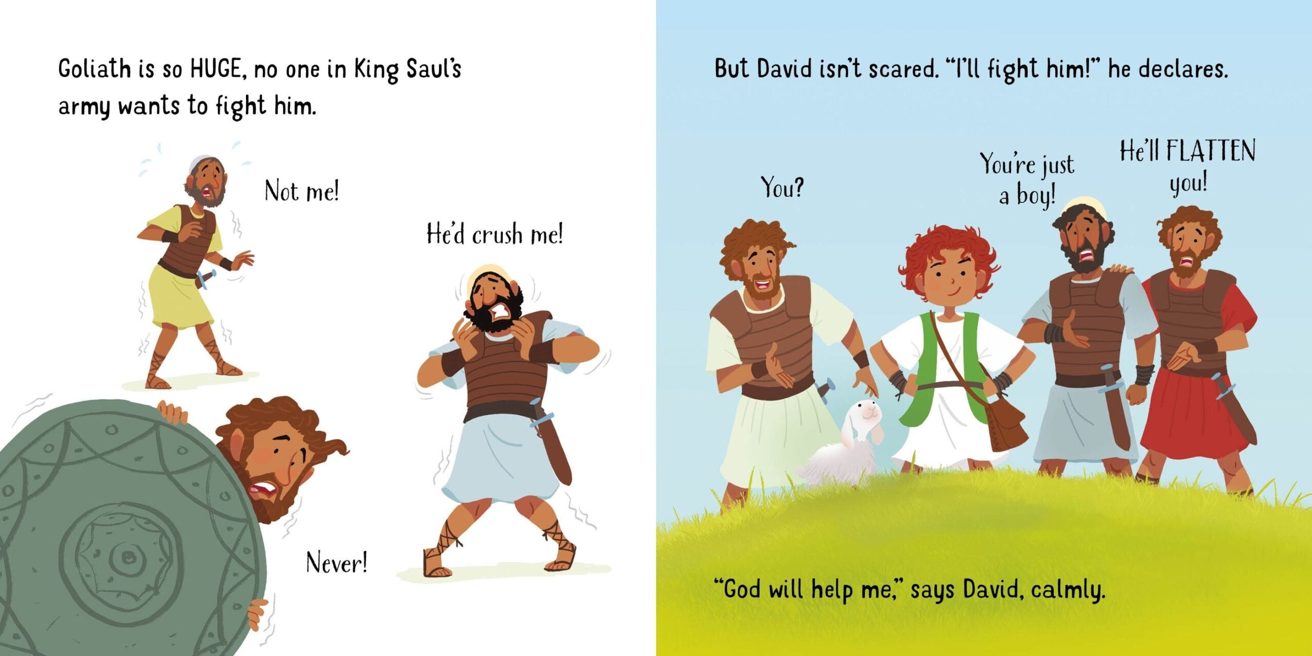 Usborne – David and Goliath – Carte pentru copii 18+ luni – carte pentru copii Usborne, detalii conținut