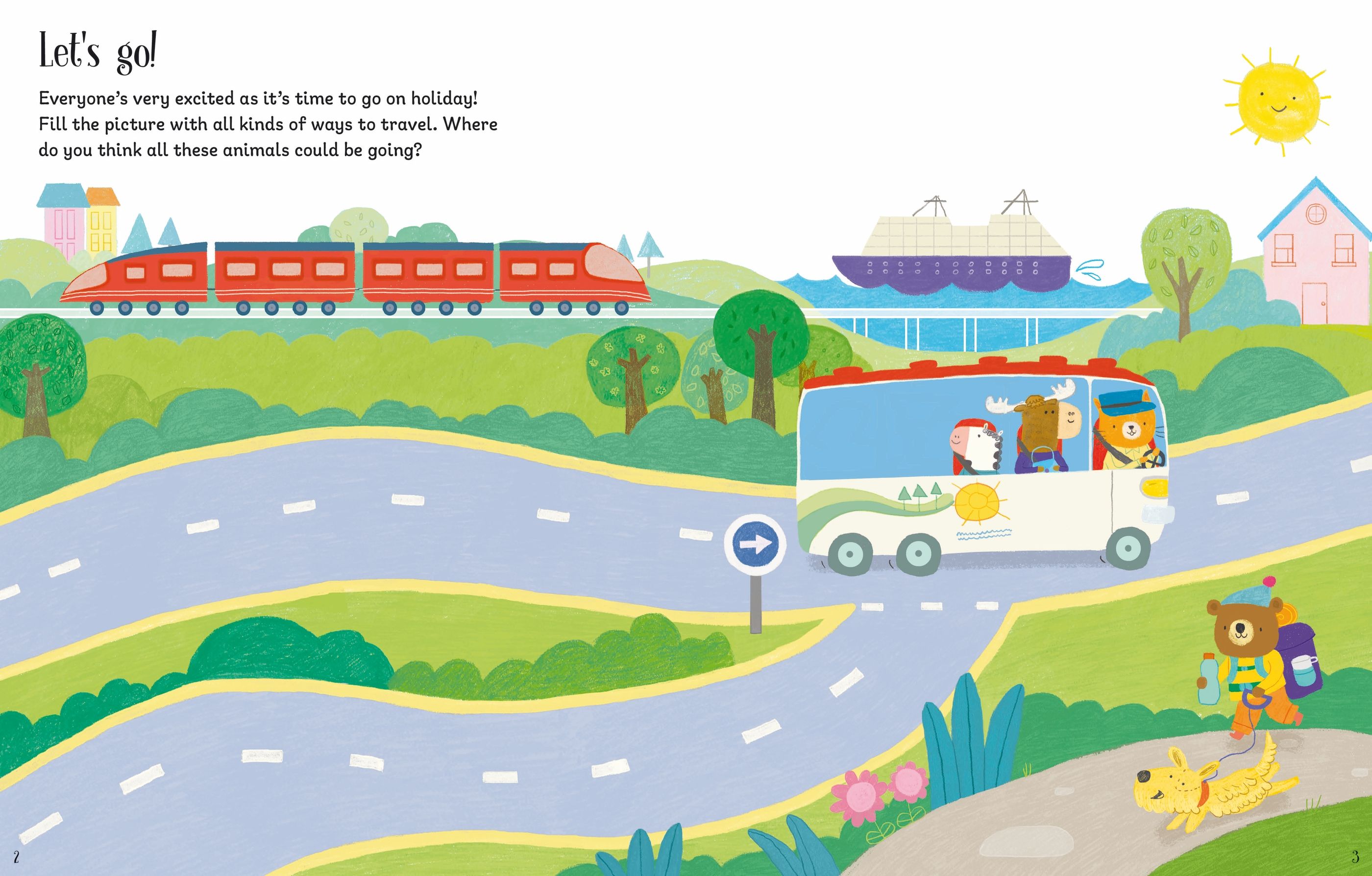 Usborne – First Sticker Book Holiday – Carte cu stickere pentru copii 3+ ani – carte pentru copii Usborne, detalii conținut cu abțibilduri