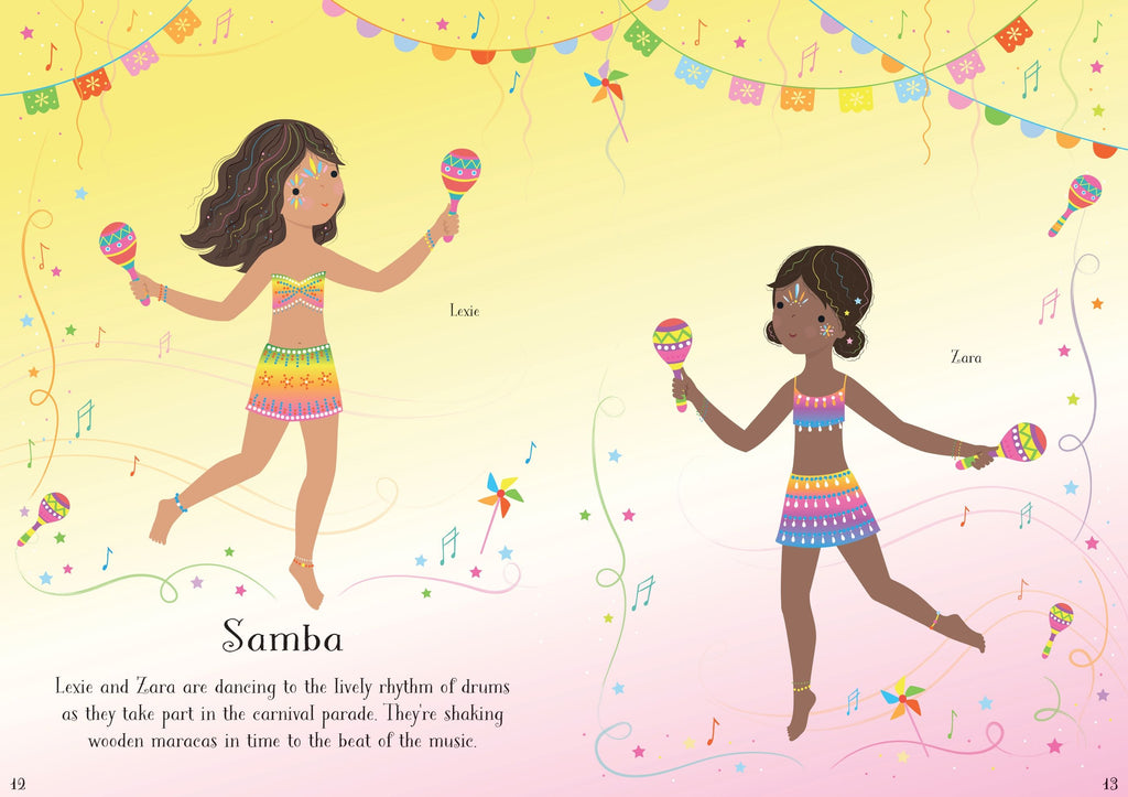 Usborne – Little Sticker Dolly Dressing Carnival – Carte cu stickere pentru copii 4+ ani – carte pentru copii Usborne, preview pagini