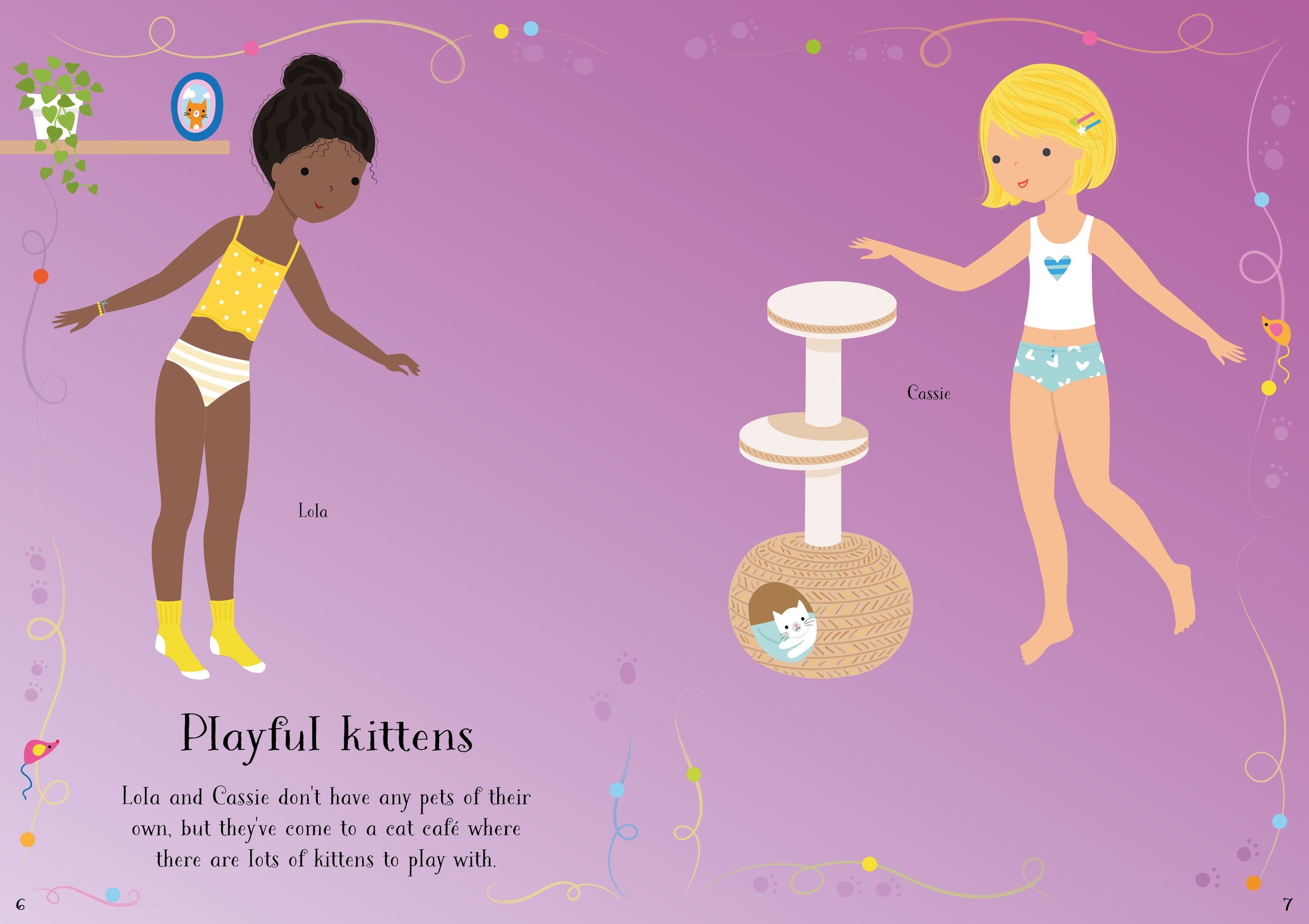 Usborne – Little Sticker Dolly Dressing Pets – Carte cu stickere pentru copii 5+ ani – carte pentru copii Usborne, pagini interior ilustrate