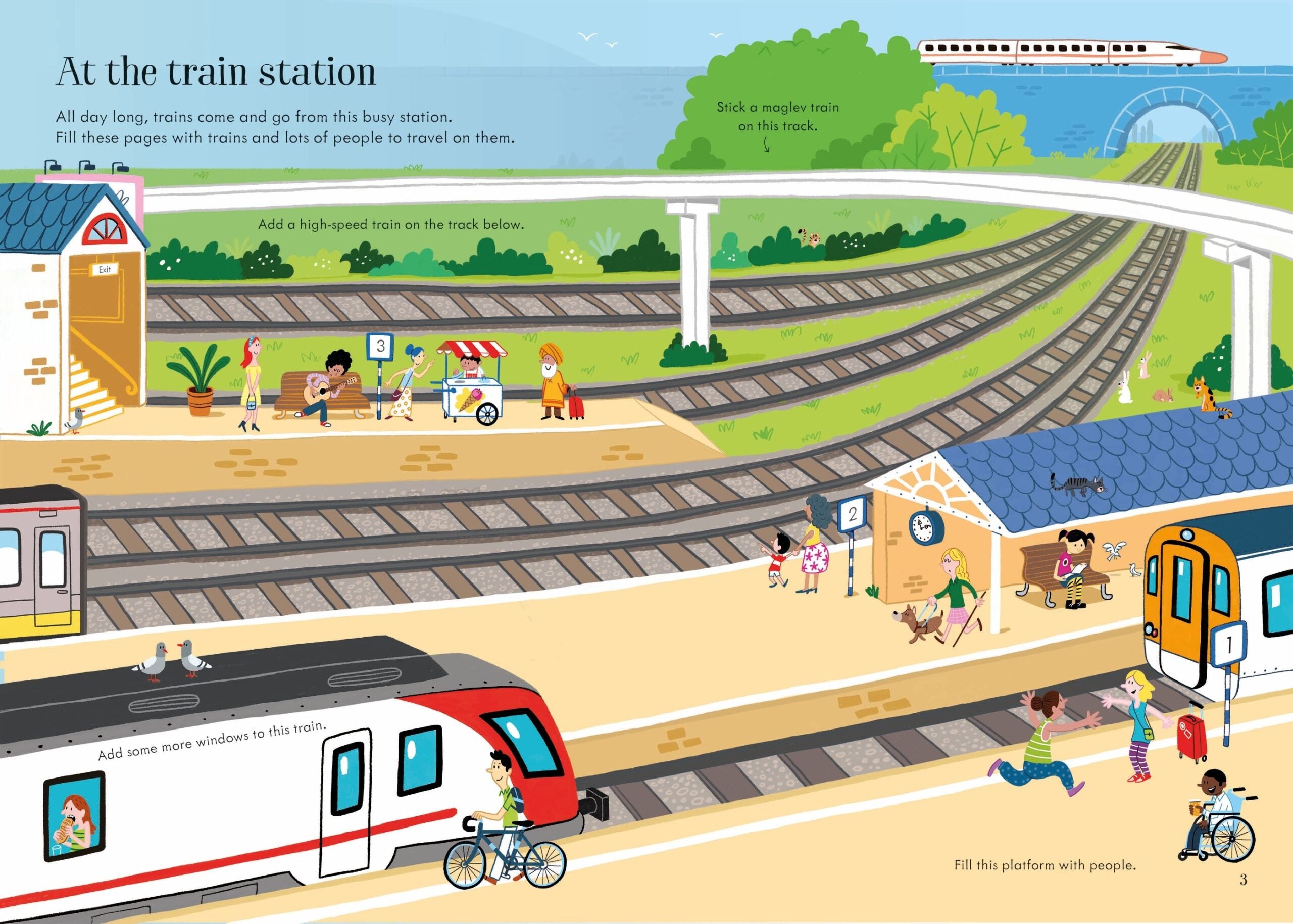 Usborne – Little First Stickers Travel – Carte cu stickere pentru copii 3+ ani – carte pentru copii Usborne, detalii conținut cu abțibilduri