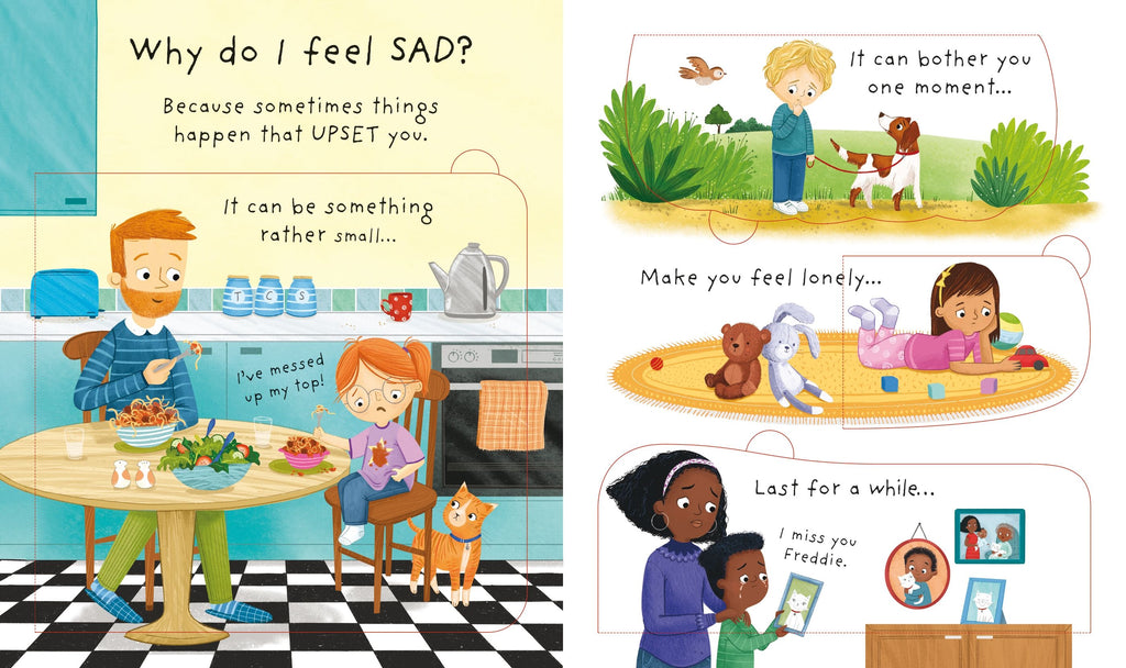 Usborne – Very First Questions & Answers: Why do I (sometimes) feel sad? – Carte pentru copii 3+ ani – carte pentru copii Usborne, pagini interior ilustrate