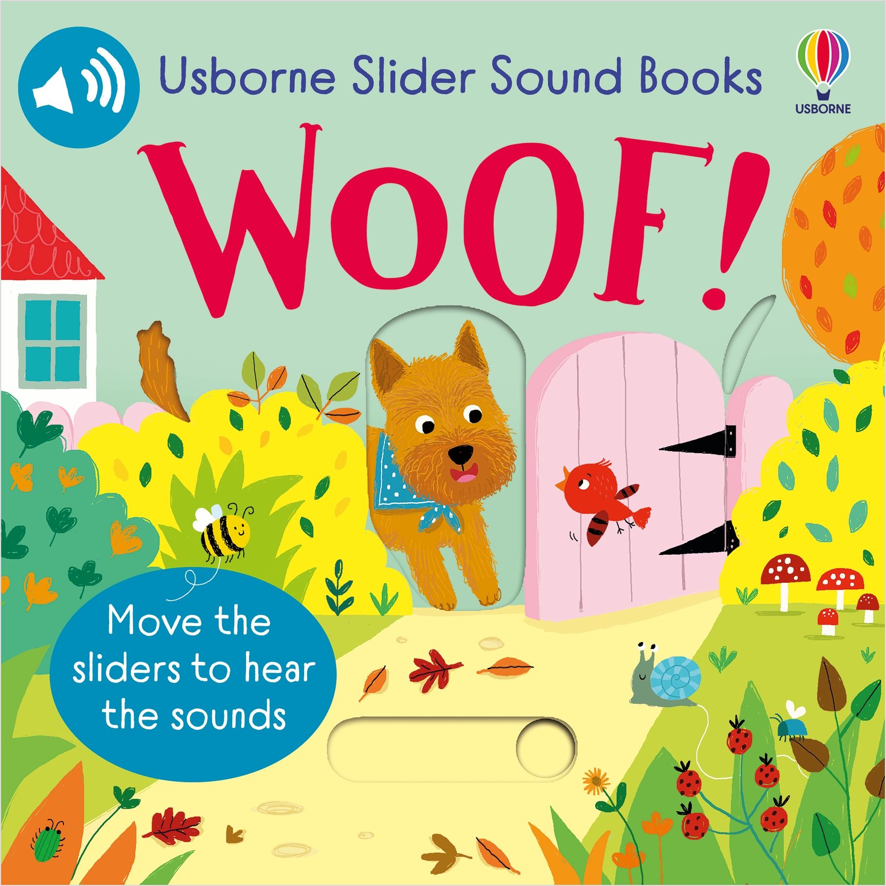 Usborne – Slider Sound Books Woof! – Carte cu sunete pentru copii 6+ luni – carte pentru copii Usborne, pagini interior ilustrate