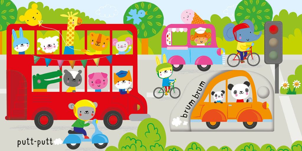 Usborne – Slide and See Things That Go – Carte pentru copii 6+ luni – carte pentru copii Usborne, pagini interior ilustrate