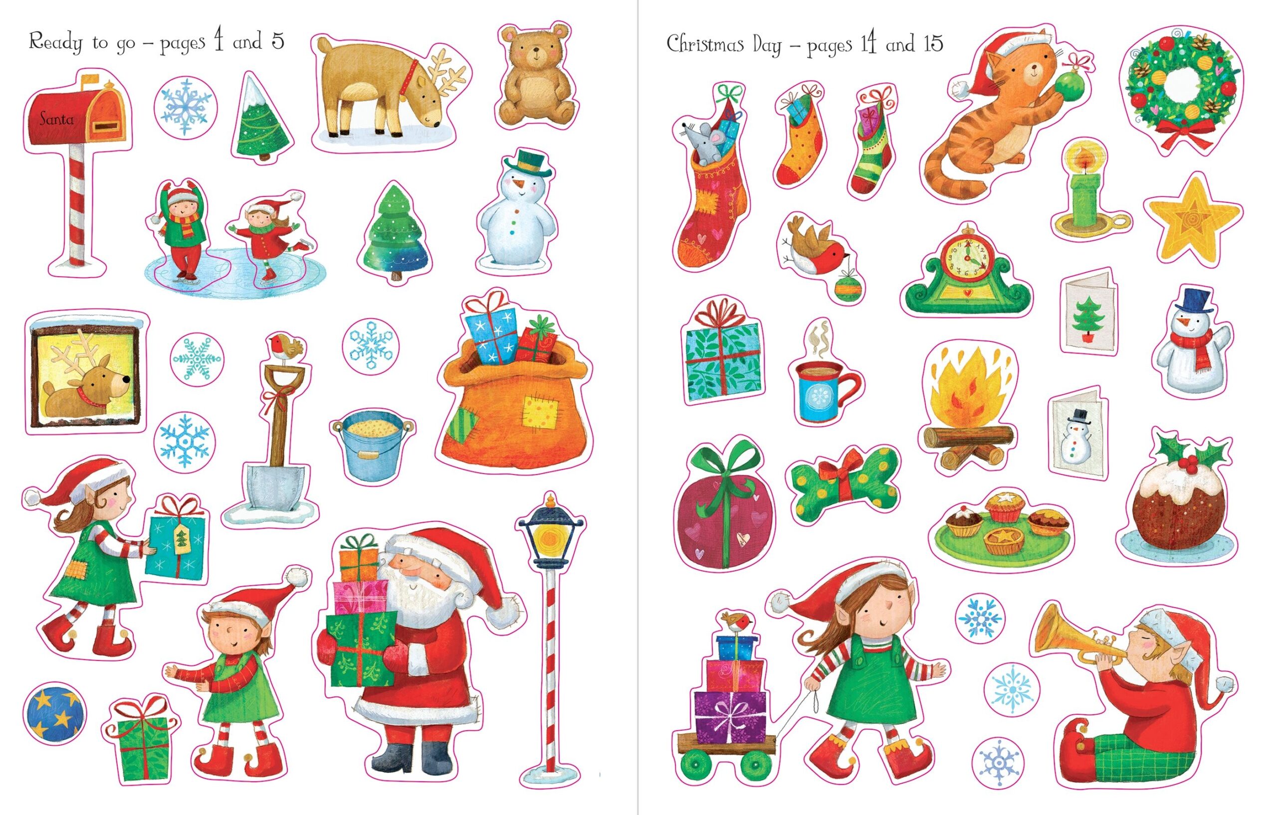 Usborne – First Sticker Book Santa – Carte cu stickere pentru copii 3+ ani – carte pentru copii Usborne, preview pagini
