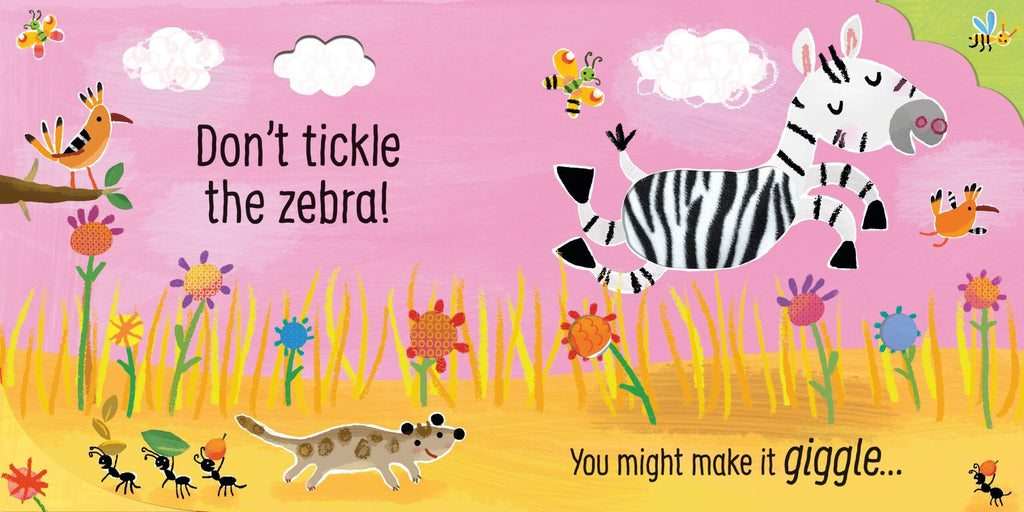 Usborne – Don't Tickle the Lion! – Carte cu sunete pentru copii 6+ luni – carte pentru copii Usborne, detalii conținut