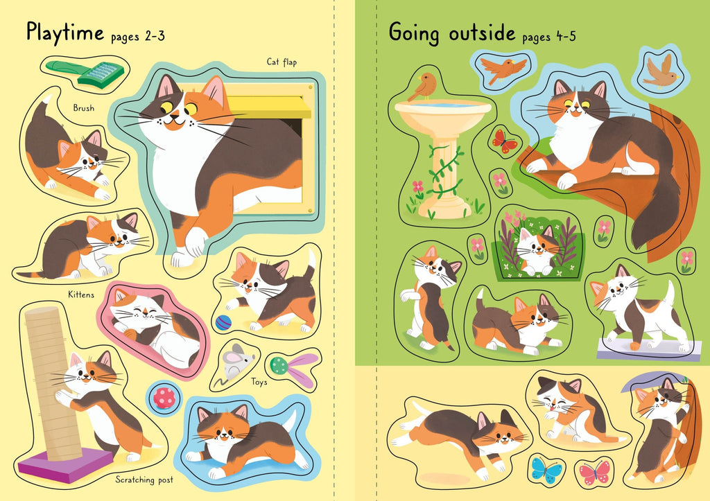 Usborne – Little First Stickers Cats and Kittens – Carte cu stickere pentru copii 3+ ani – carte pentru copii Usborne, preview pagini