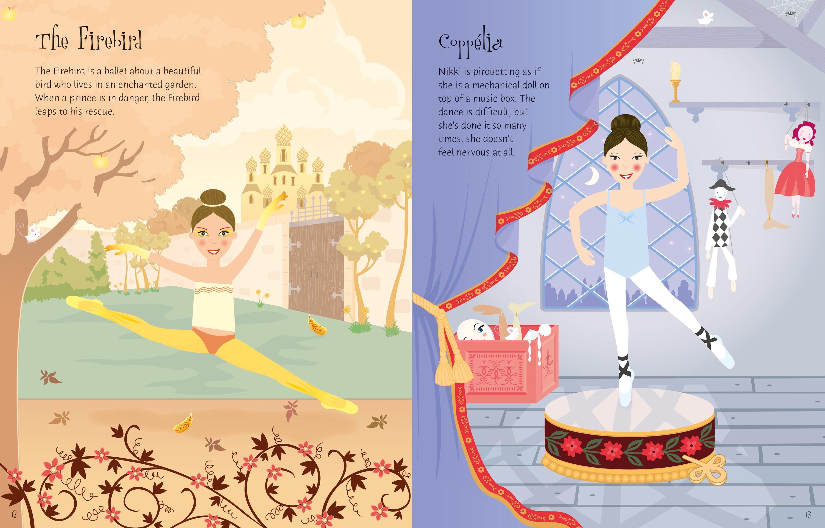 Usborne – Sticker Dolly Dressing Ballerinas – Carte cu stickere pentru copii 5+ ani – carte pentru copii Usborne, preview pagini