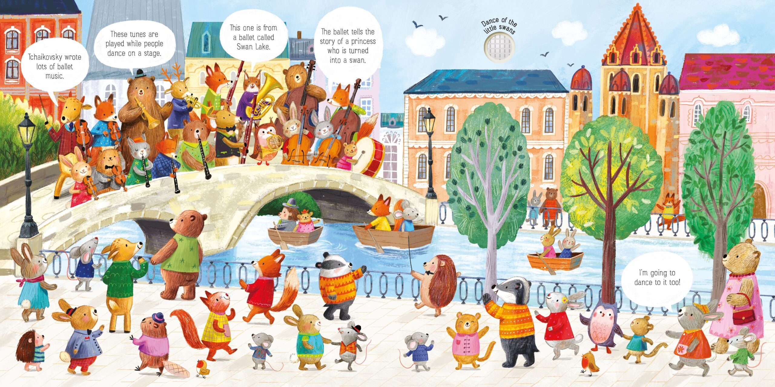 Usborne – The Animal Orchestra Plays Tchaikovsky – Carte muzicală pentru copii 6+ luni – carte pentru copii Usborne, preview pagini