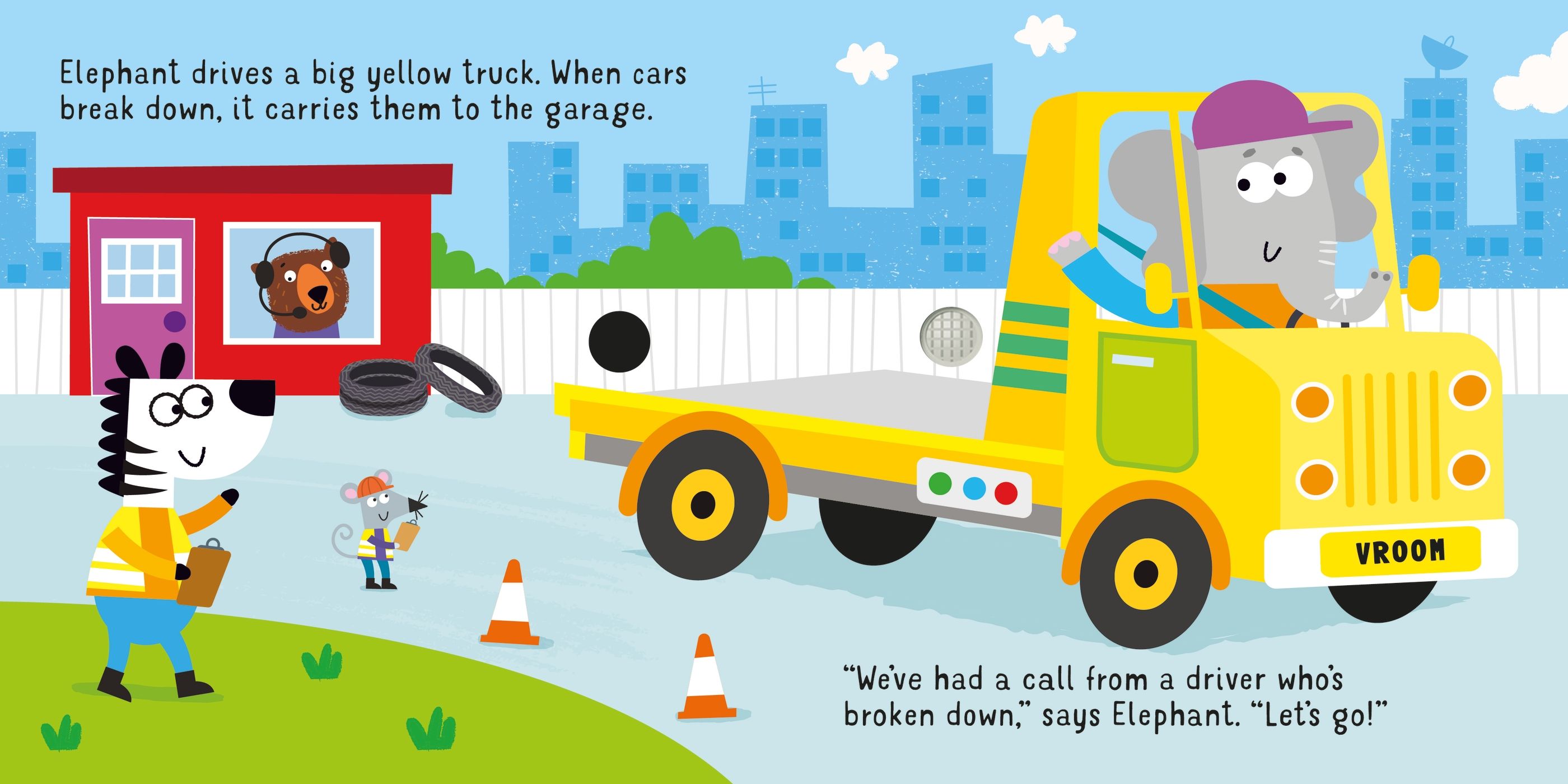 Usborne – Let's go on a Truck! – Carte cu sunete pentru copii 12+ luni – carte pentru copii Usborne, pagini interior ilustrate
