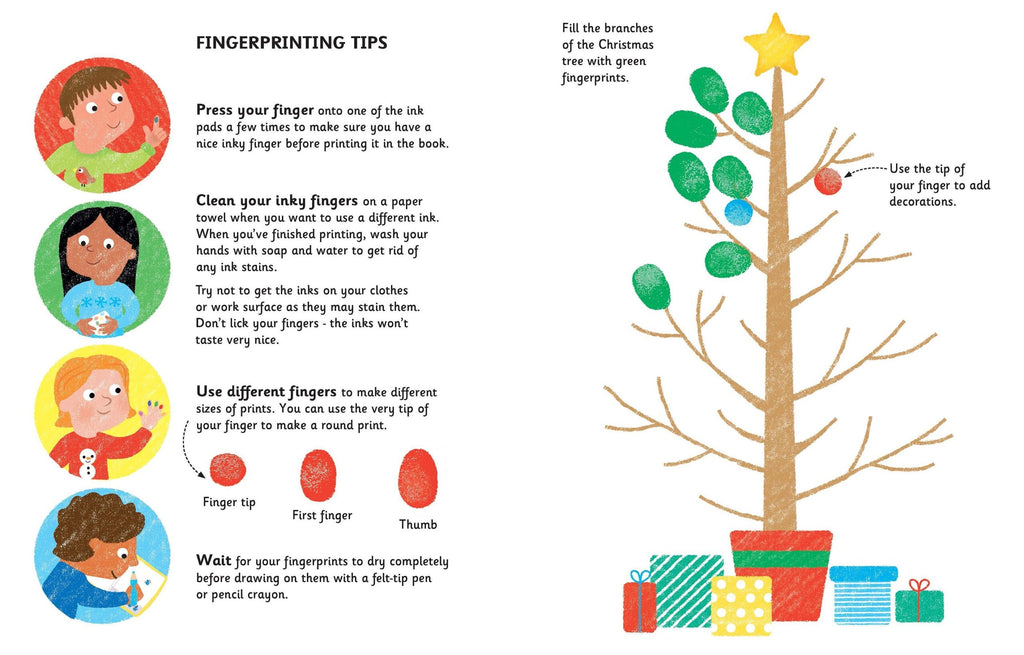 Usborne – Fingerprint Activities Christmas – Carte pentru copii 6+ ani – carte pentru copii Usborne, detalii conținut