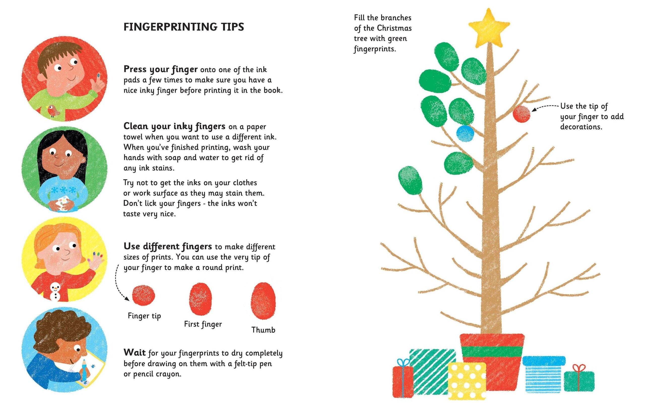 Usborne – Fingerprint Activities Christmas – Carte pentru copii 6+ ani – carte pentru copii Usborne, detalii conținut