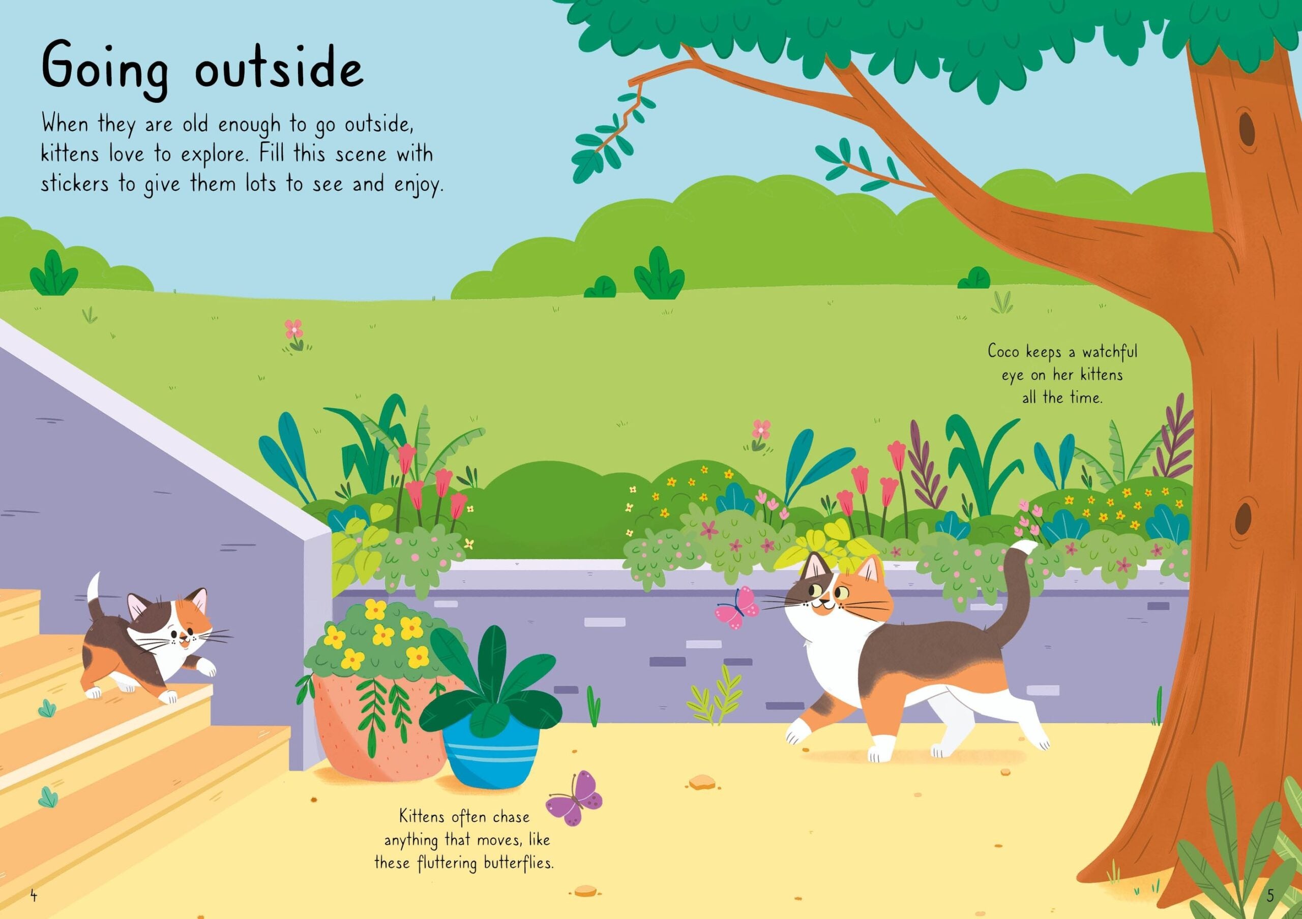 Usborne – Little First Stickers Cats and Kittens – Carte cu stickere pentru copii 3+ ani – carte pentru copii Usborne, pagini interior ilustrate