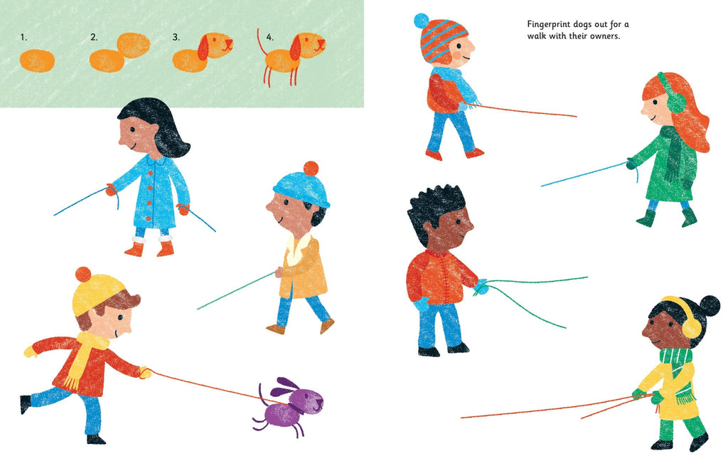Usborne – Fingerprint Activities Cats and Dogs – Carte pentru copii 6+ ani – carte pentru copii Usborne, pagini interior ilustrate