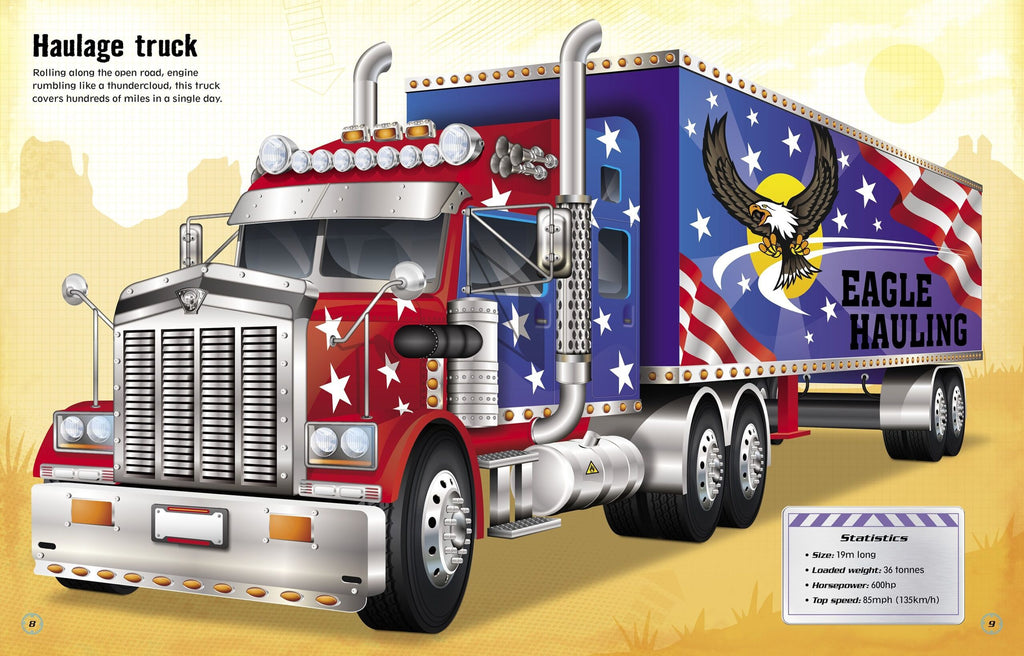 Usborne – Build Your Own Trucks Sticker Book – Carte cu stickere pentru copii 4+ ani – carte pentru copii Usborne, preview pagini