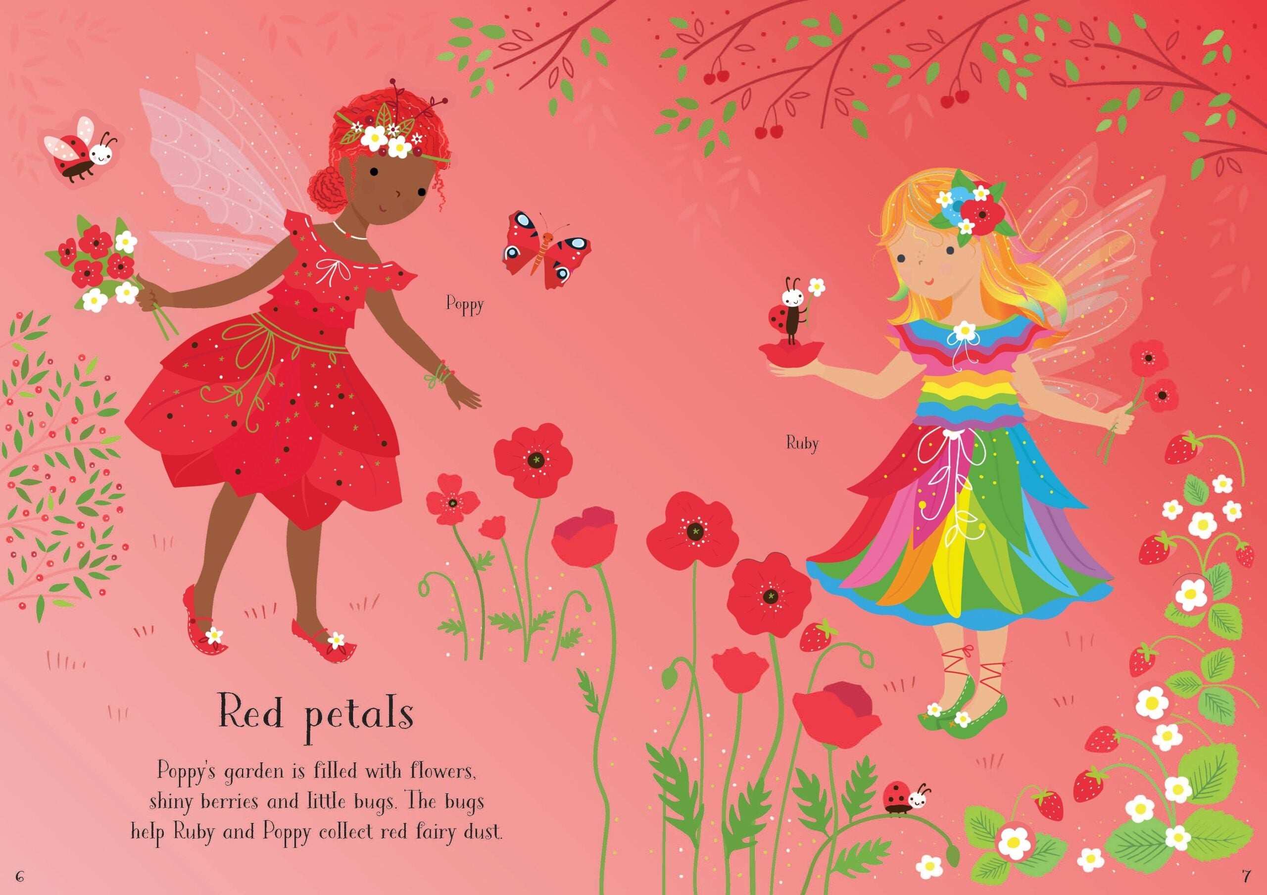 Usborne – Little Sticker Dolly Dressing Rainbow Fairy – Carte cu stickere pentru copii 4+ ani – carte pentru copii Usborne, preview pagini