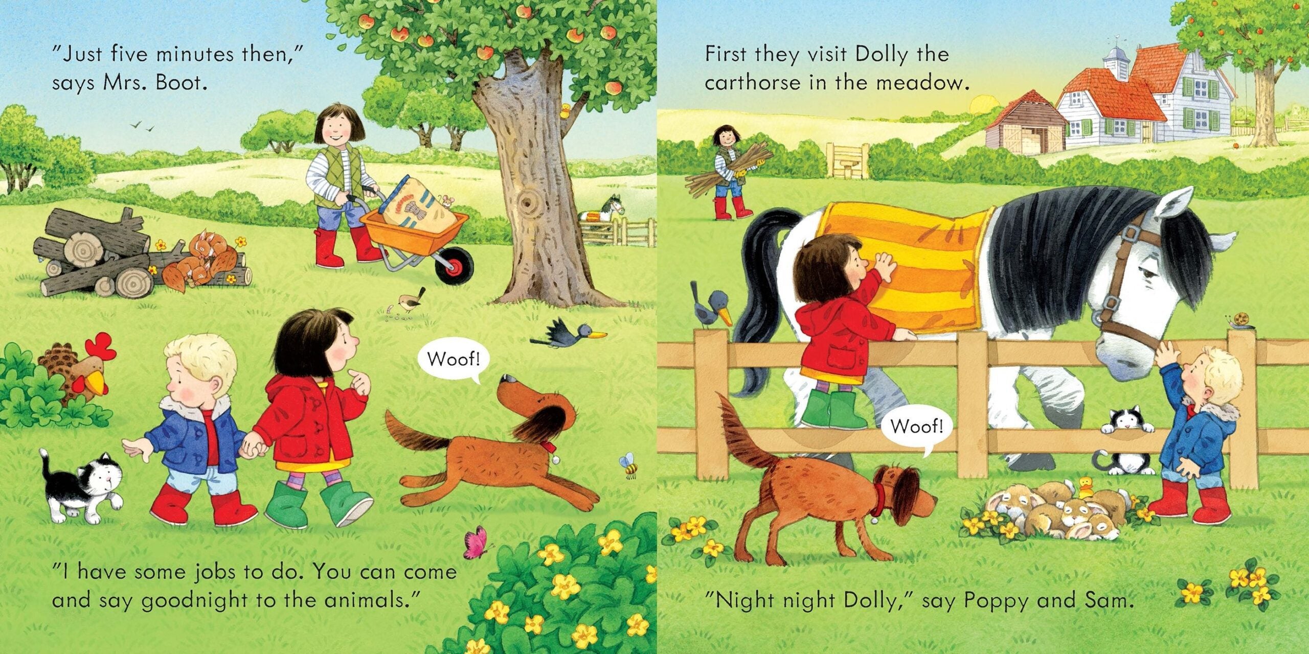 Usborne – Poppy and Sam's Bedtime – Carte pentru copii 3+ ani – carte pentru copii Usborne, detalii conținut