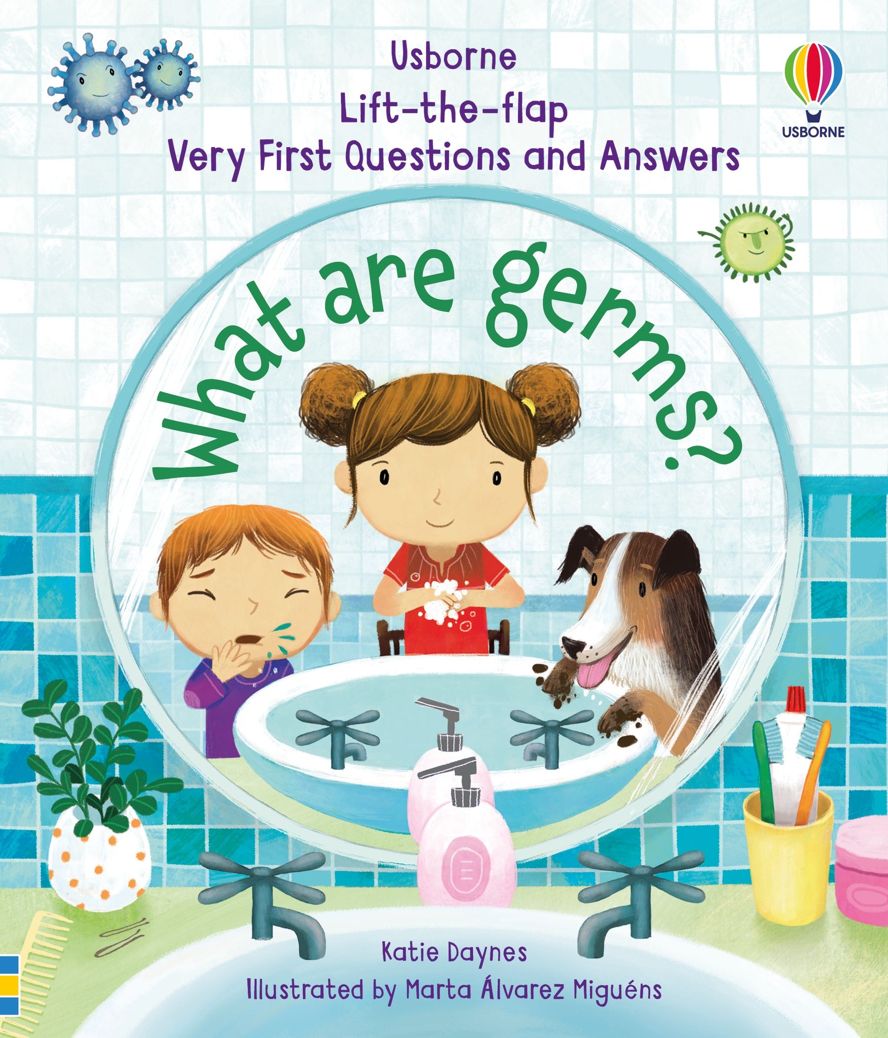 Usborne – Very First Questions and Answers What are Germs? – Carte cu clapete pentru copii 3+ ani – carte pentru copii Usborne, copertă