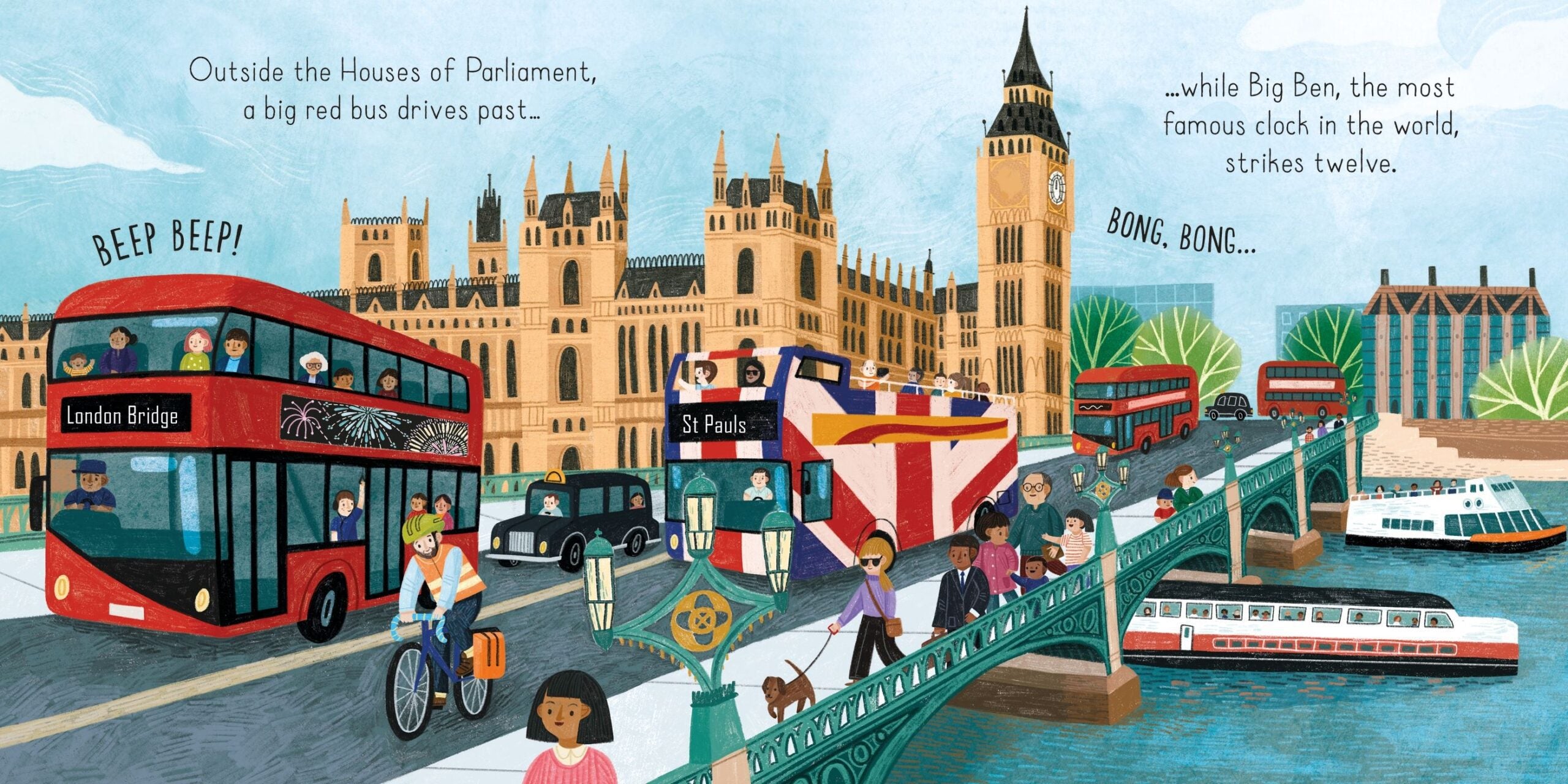 Usborne – London Sounds – Carte cu sunete pentru copii 6+ luni – carte pentru copii Usborne, detalii conținut cu sunete
