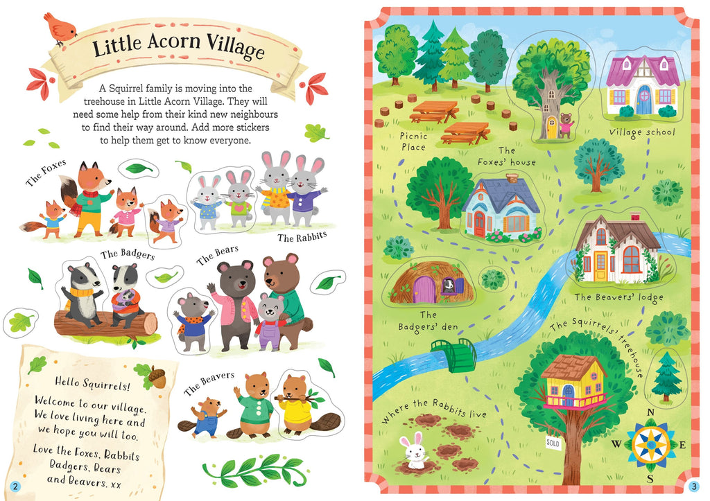 Usborne – Little First Stickers Love and Kindness – Carte cu stickere pentru copii 3+ ani – carte pentru copii Usborne, detalii conținut cu abțibilduri