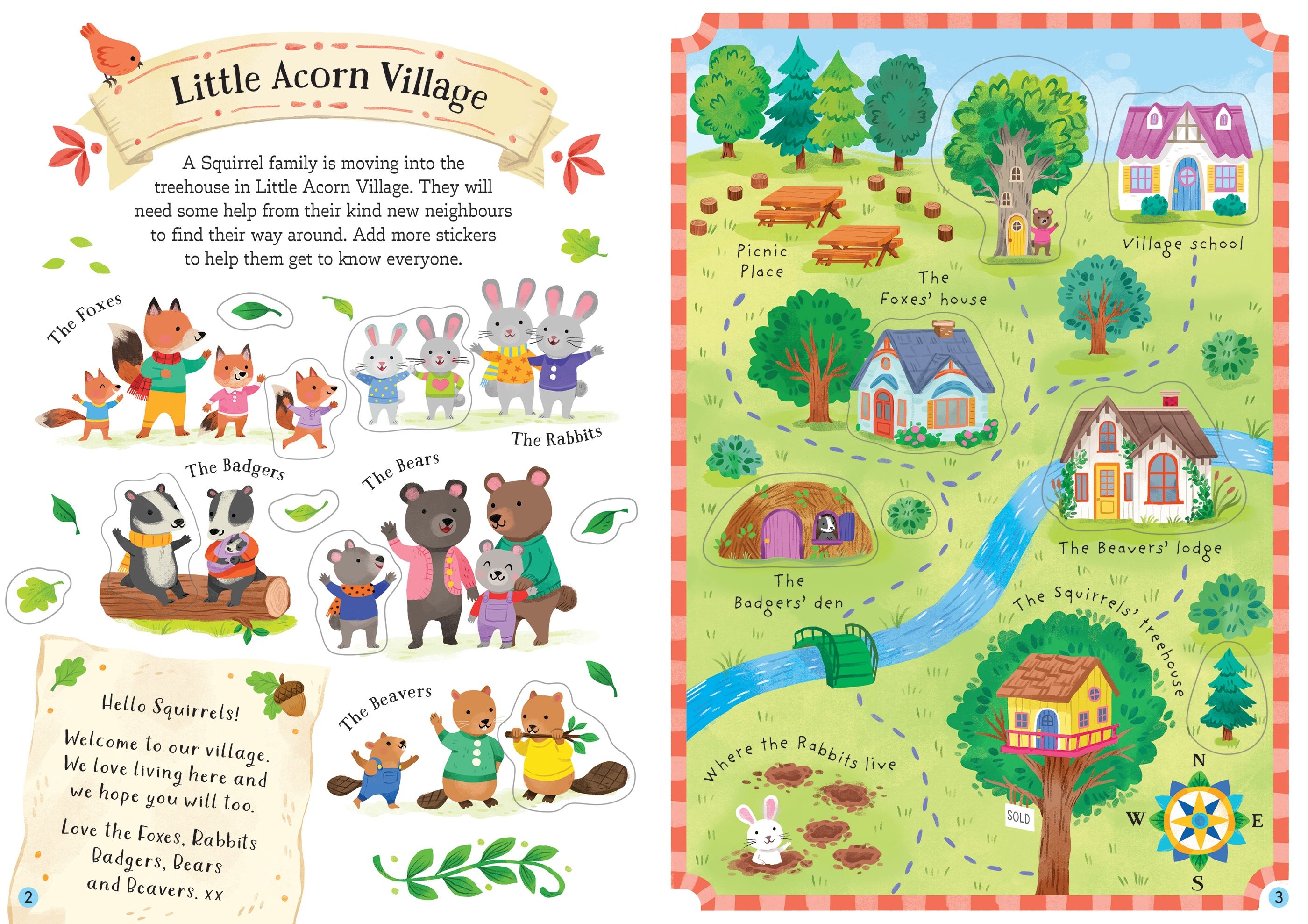 Usborne – Little First Stickers Love and Kindness – Carte cu stickere pentru copii 3+ ani – carte pentru copii Usborne, detalii conținut cu abțibilduri