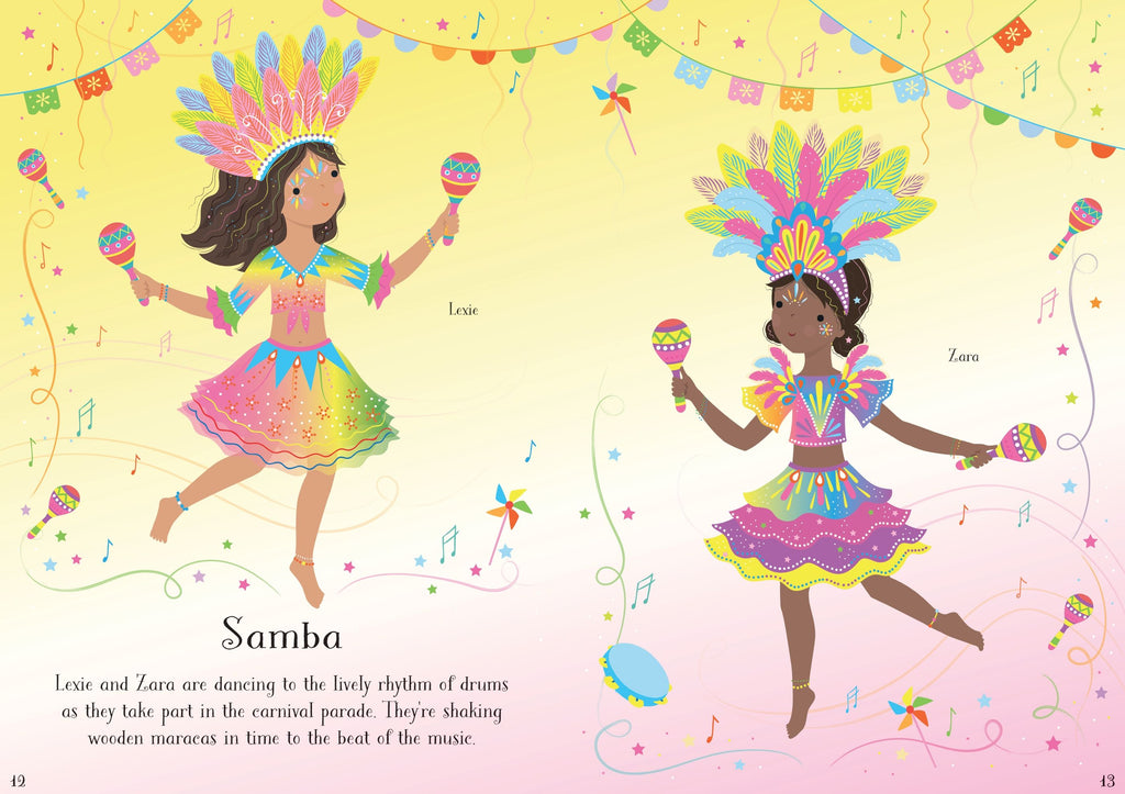 Usborne – Little Sticker Dolly Dressing Carnival – Carte cu stickere pentru copii 4+ ani – carte pentru copii Usborne, preview pagini