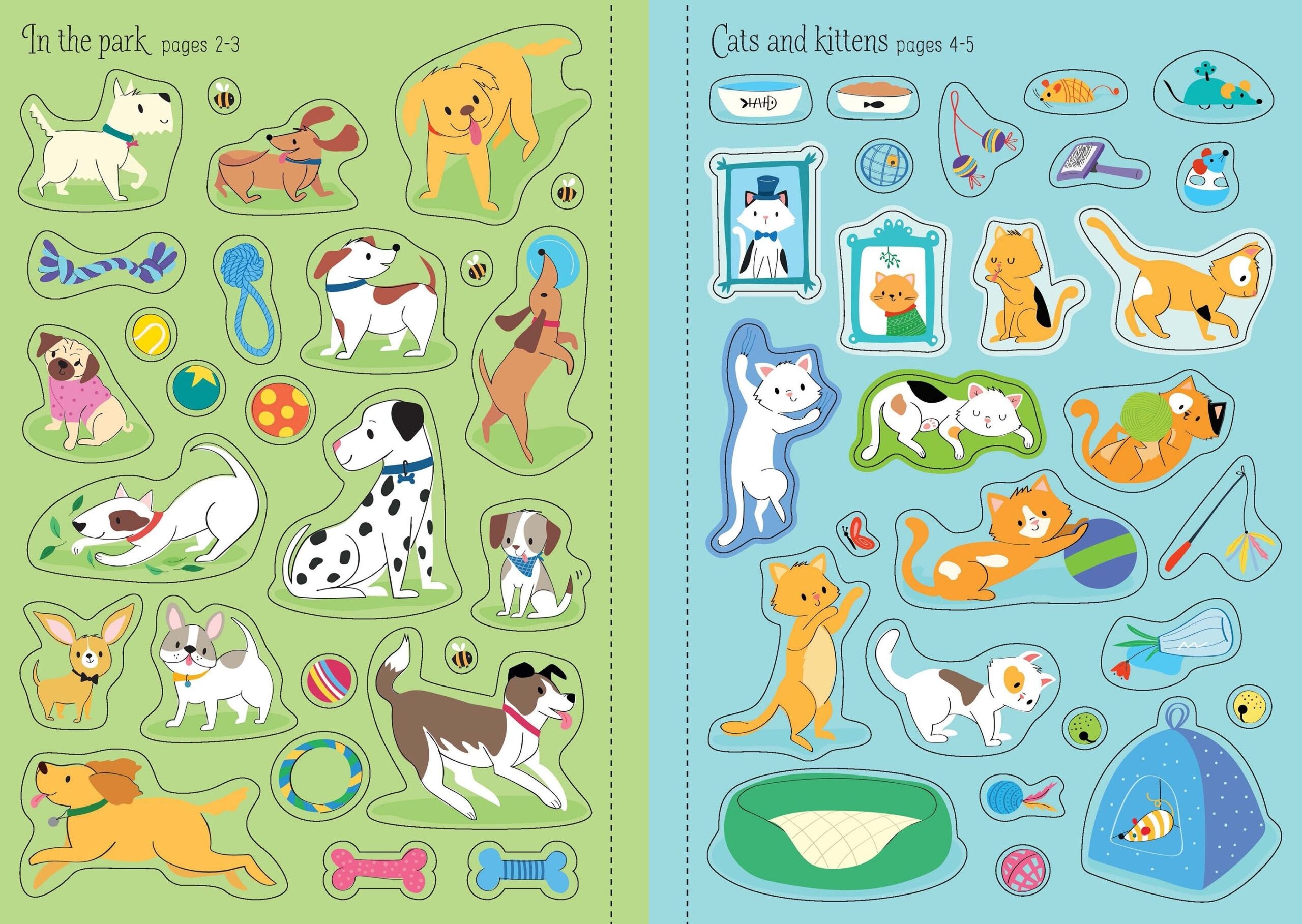 Usborne – Little First Stickers Pets – Carte cu stickere pentru copii 3+ ani – carte pentru copii Usborne, preview pagini