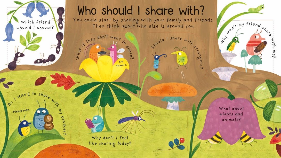 Usborne – First Questions and Answers: Why should I share? – Carte pentru copii 4+ ani – carte pentru copii Usborne, detalii conținut