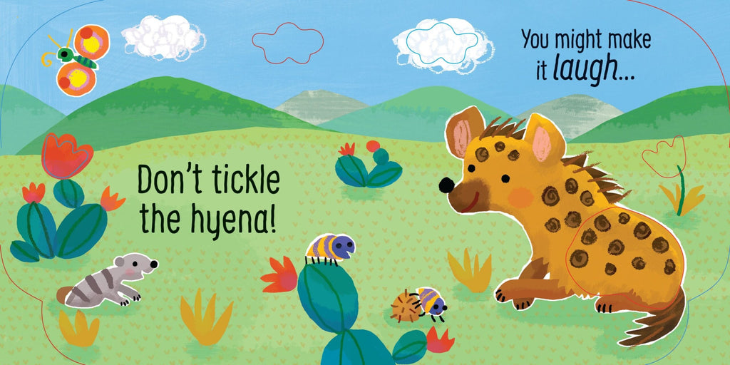 Usborne – Don't Tickle the Monkey! – Carte cu sunete pentru copii 6+ luni – carte pentru copii Usborne, detalii conținut