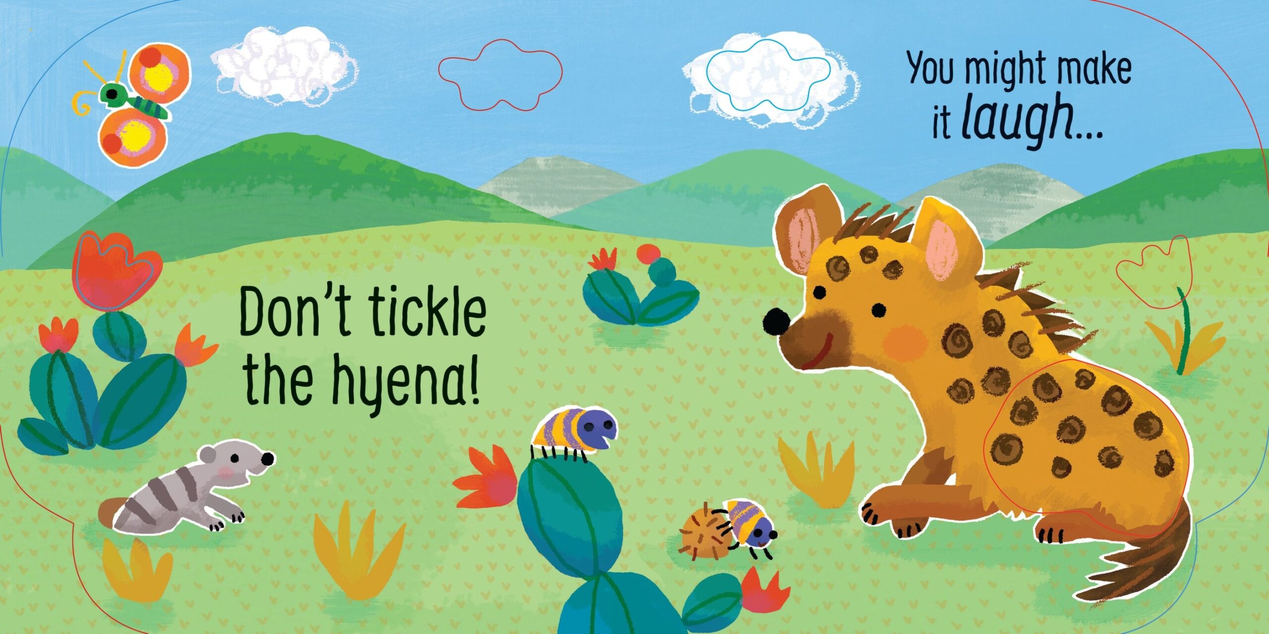 Usborne – Don't Tickle the Monkey! – Carte cu sunete pentru copii 6+ luni – carte pentru copii Usborne, detalii conținut