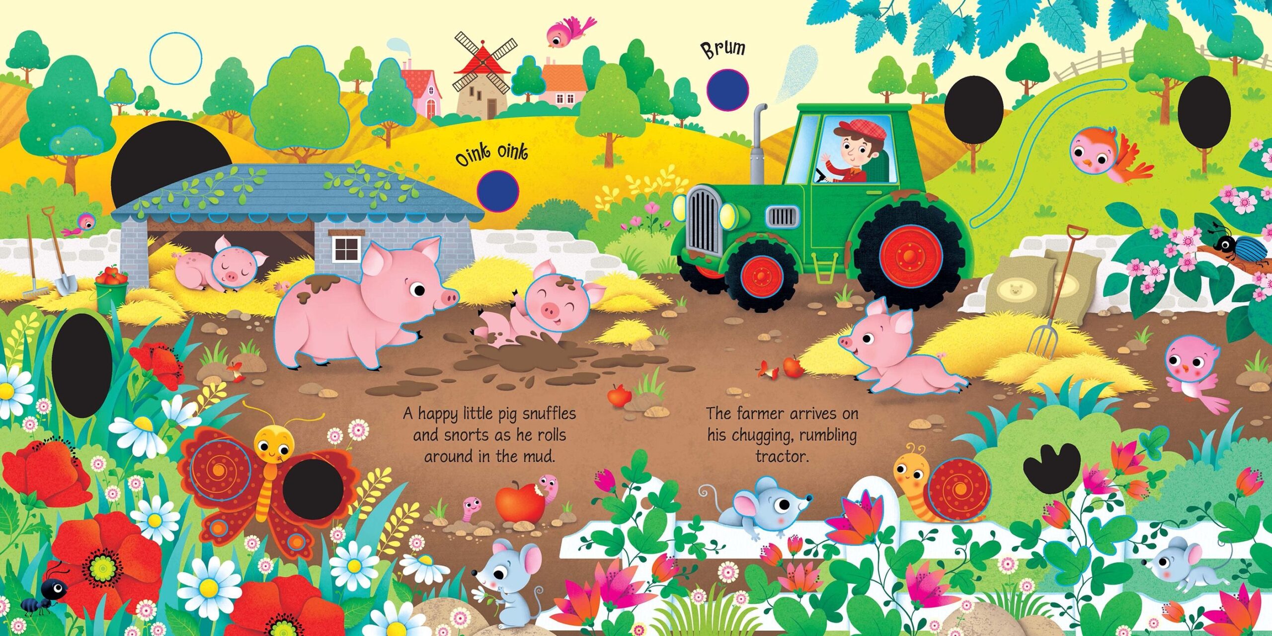 Usborne – Farm Sounds – Carte cu sunete pentru copii 3+ ani – carte pentru copii Usborne, preview pagini