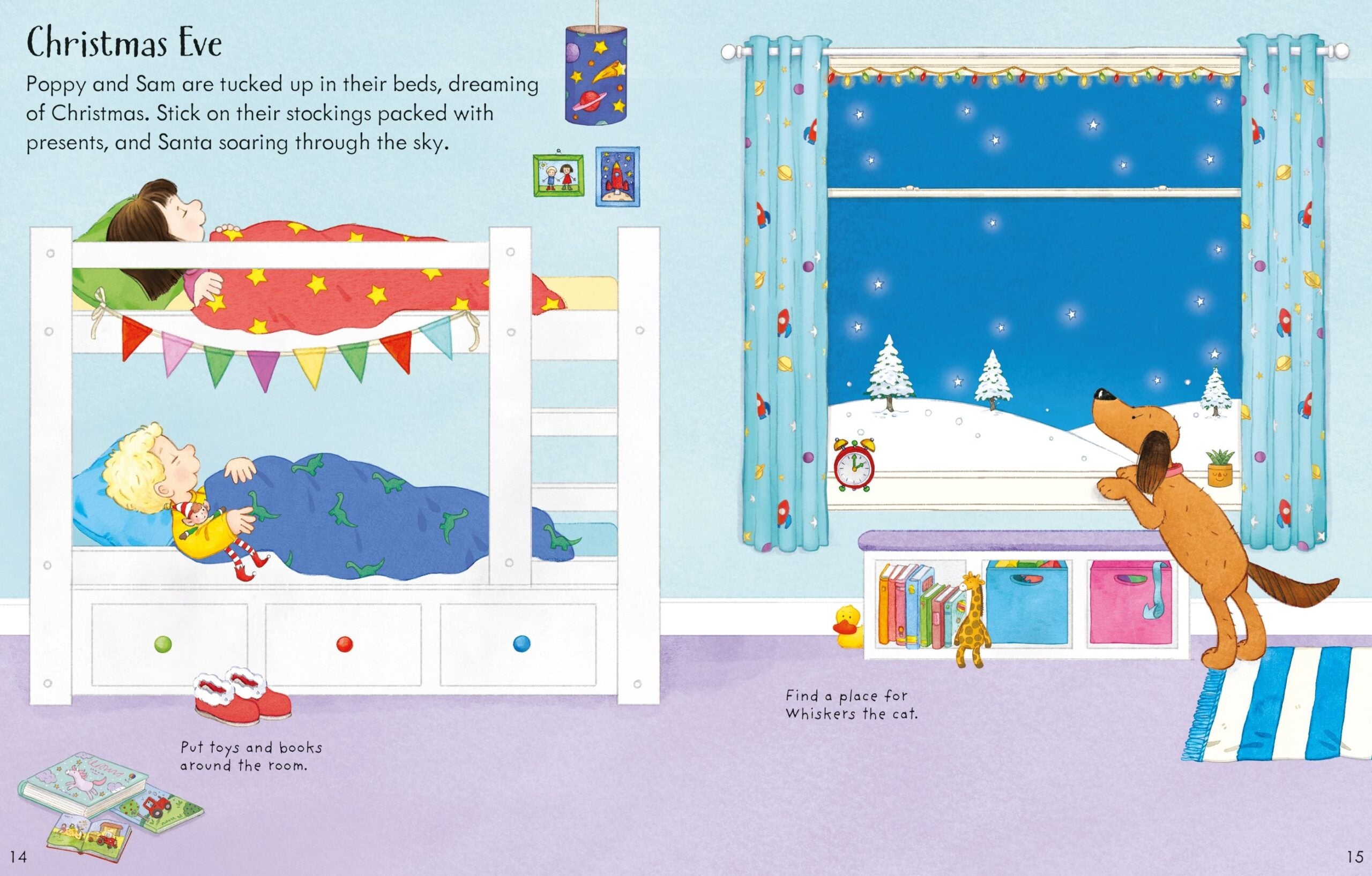 Usborne – Poppy and Sam's Christmas Sticker Book – Carte cu stickere pentru copii 3+ ani – carte pentru copii Usborne, preview pagini