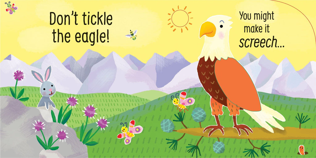 Usborne – Don't Tickle the Bear! – Carte cu sunete pentru copii 6+ luni – carte pentru copii Usborne, detalii conținut