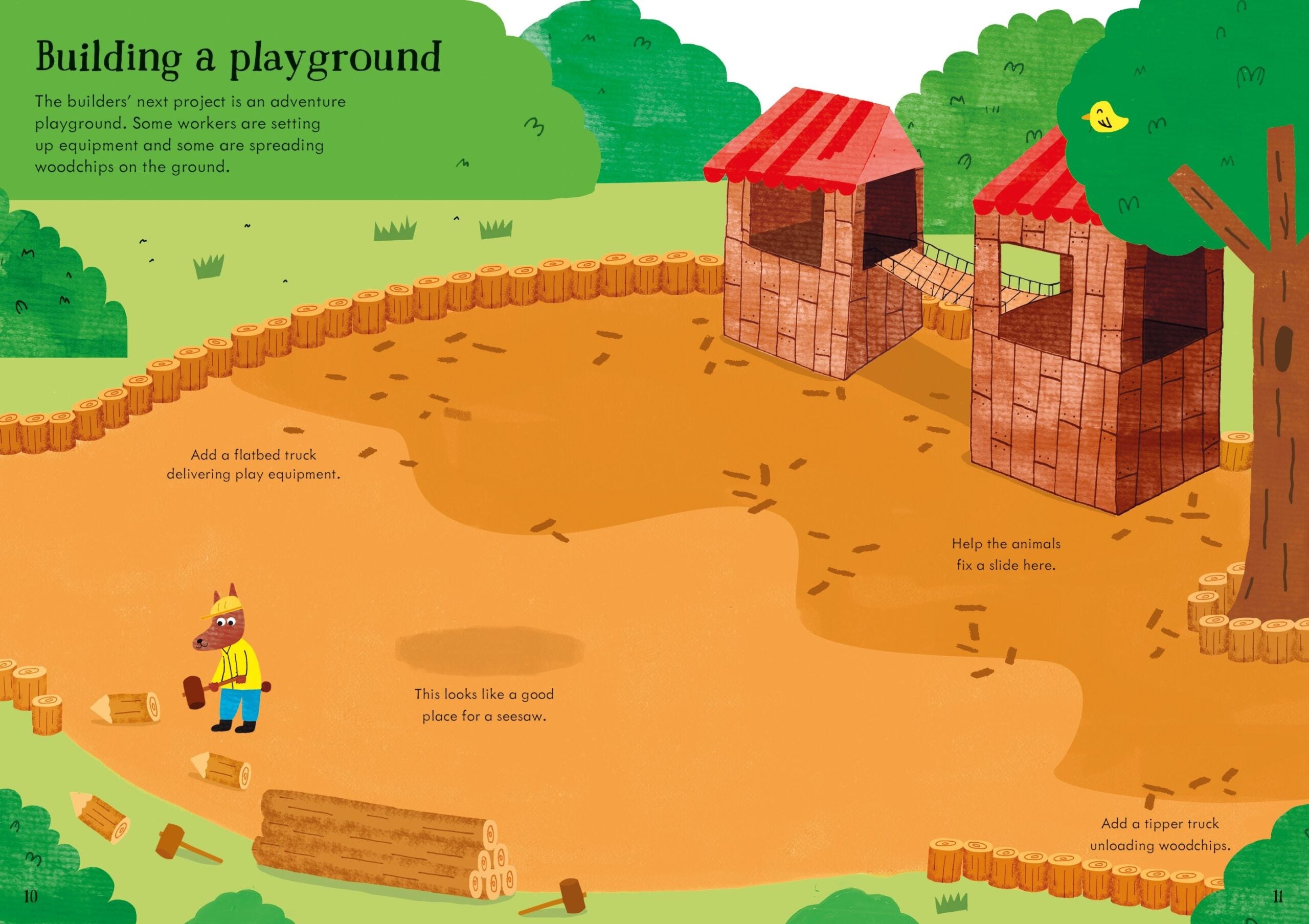 Usborne – Little First Stickers Building Site – Carte cu stickere pentru copii 3+ ani – carte pentru copii Usborne, preview pagini
