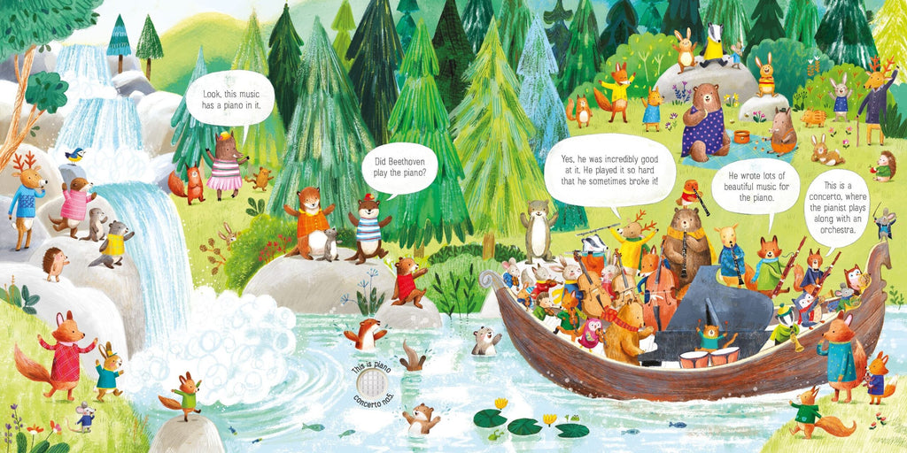 Usborne – The Animal Orchestra Plays Beethoven – Carte pentru copii 6+ luni – carte pentru copii Usborne, preview pagini