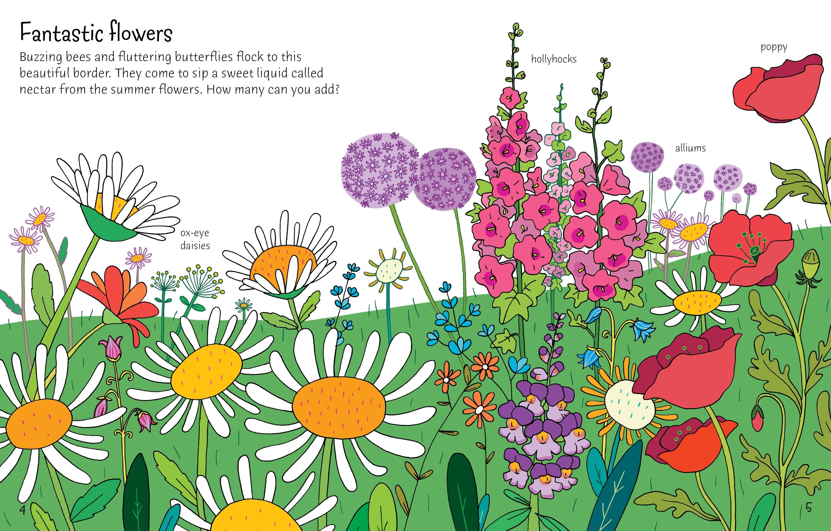 Usborne – First Sticker Book Garden – Carte cu stickere pentru copii 3+ ani – carte pentru copii Usborne, pagini interior ilustrate