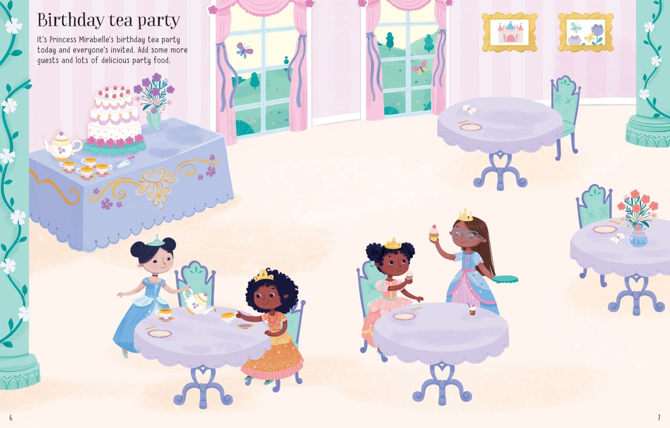 Usborne – First Sticker Book Princesses – Carte cu stickere pentru copii 3+ ani – carte pentru copii Usborne, pagini interior ilustrate