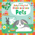 Usborne – Baby's Very First Slide and See Pets – Carte pentru copii 6+ luni – carte pentru copii Usborne, copertă