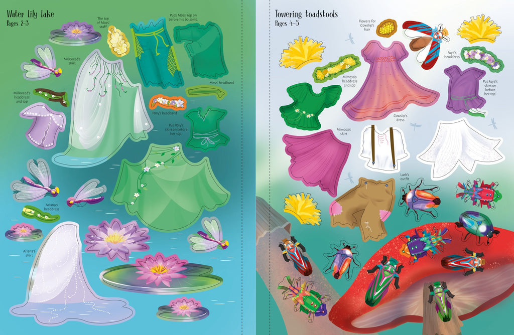 Usborne – Sticker Dolly Dressing Magical Kingdom – Carte cu stickere pentru copii 5+ ani – carte pentru copii Usborne, preview pagini