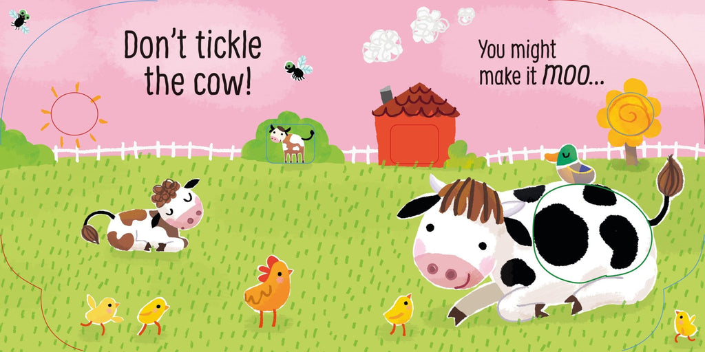 Usborne – Don't Tickle the Pig! – Carte cu sunete pentru copii 6+ luni – carte pentru copii Usborne, pagini interior ilustrate