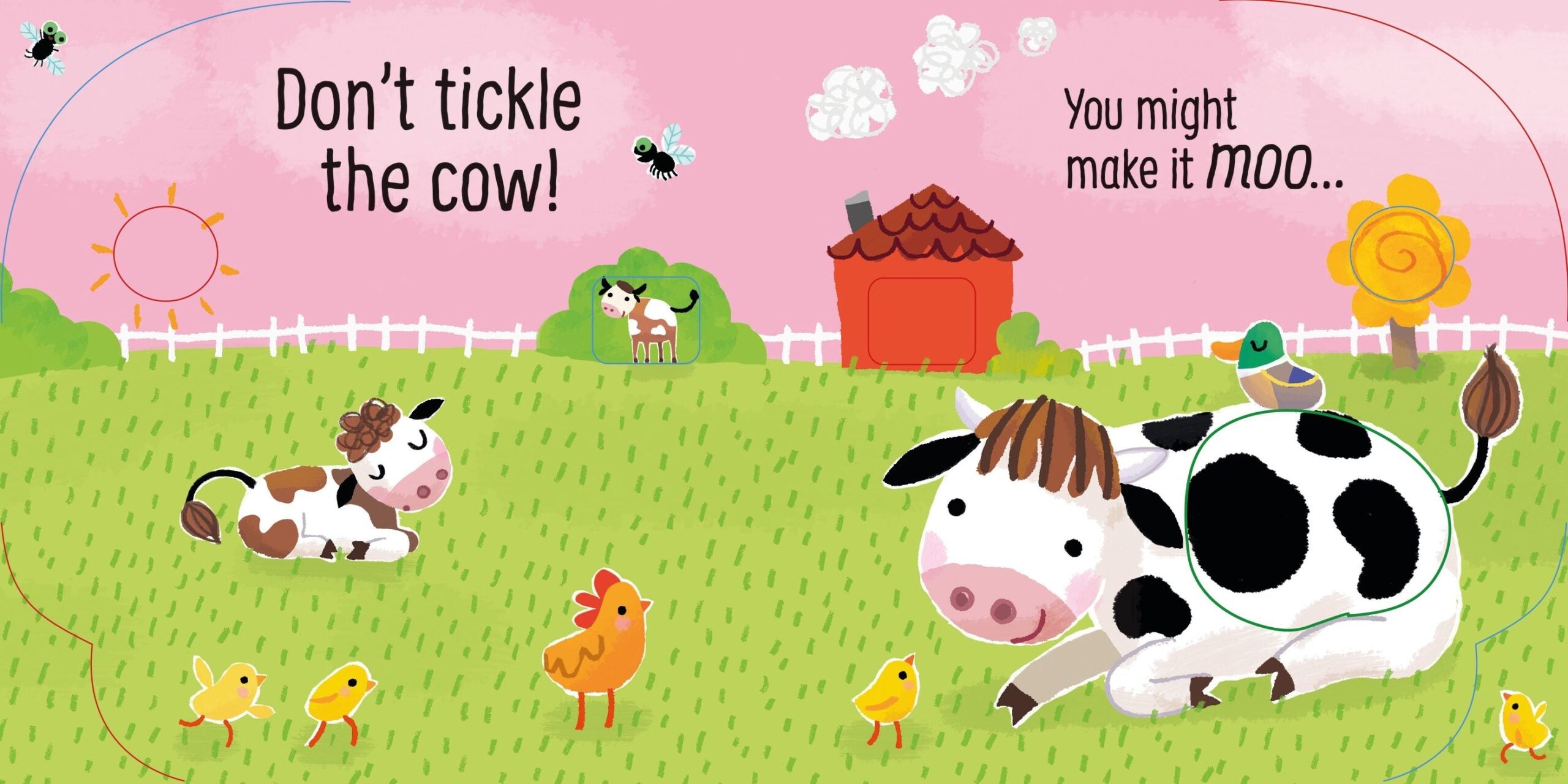 Usborne – Don't Tickle the Pig! – Carte cu sunete pentru copii 6+ luni – carte pentru copii Usborne, pagini interior ilustrate