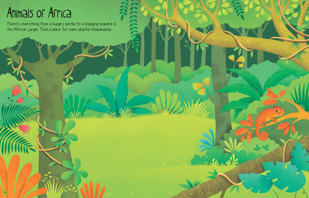 Usborne – First Sticker Book Jungle – Carte cu stickere pentru copii 3+ ani – carte pentru copii Usborne, preview pagini